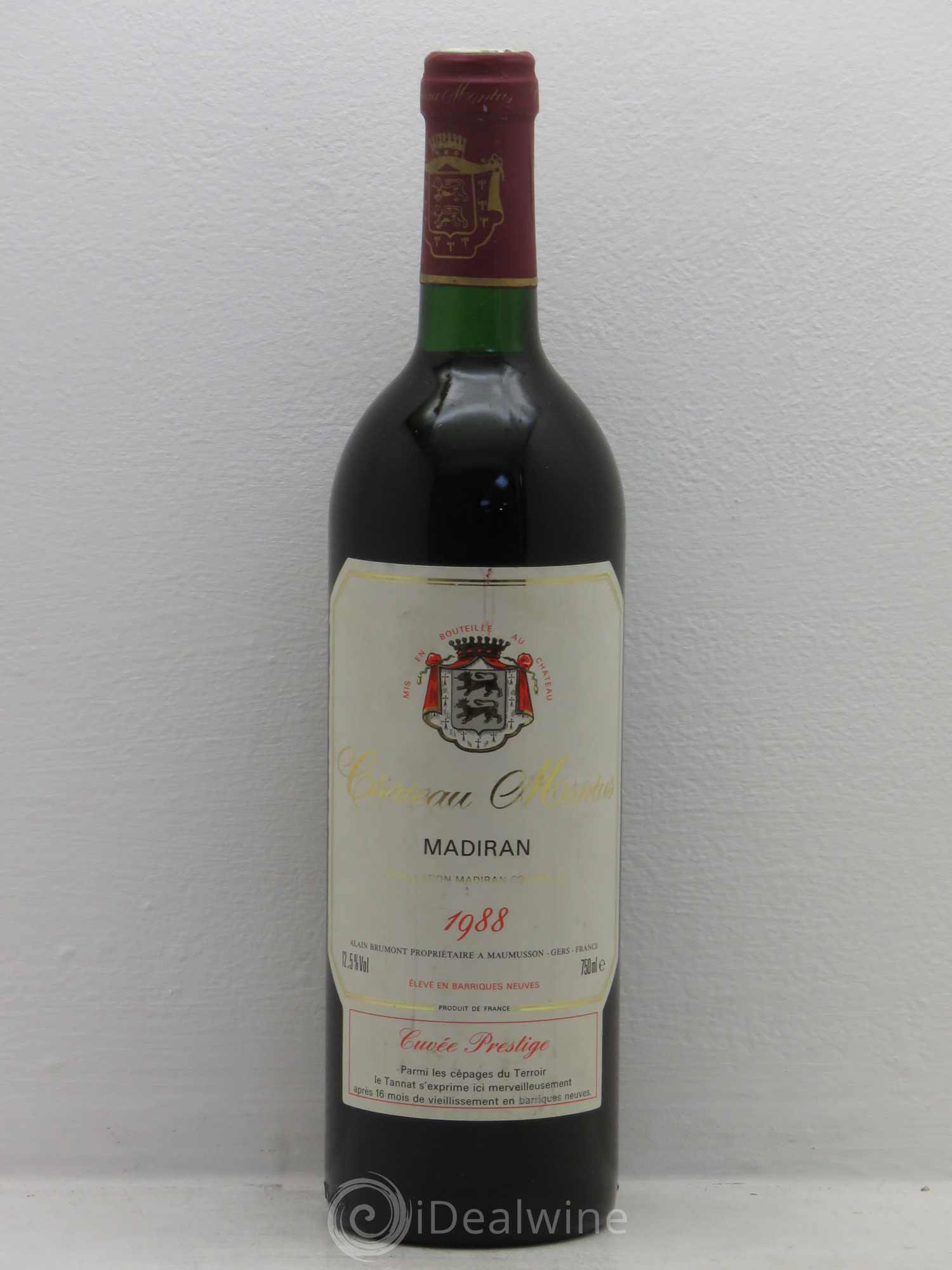 Madiran Château Montus-Prestige Alain Brumont 1988 - Lot de 1 bouteille - 0