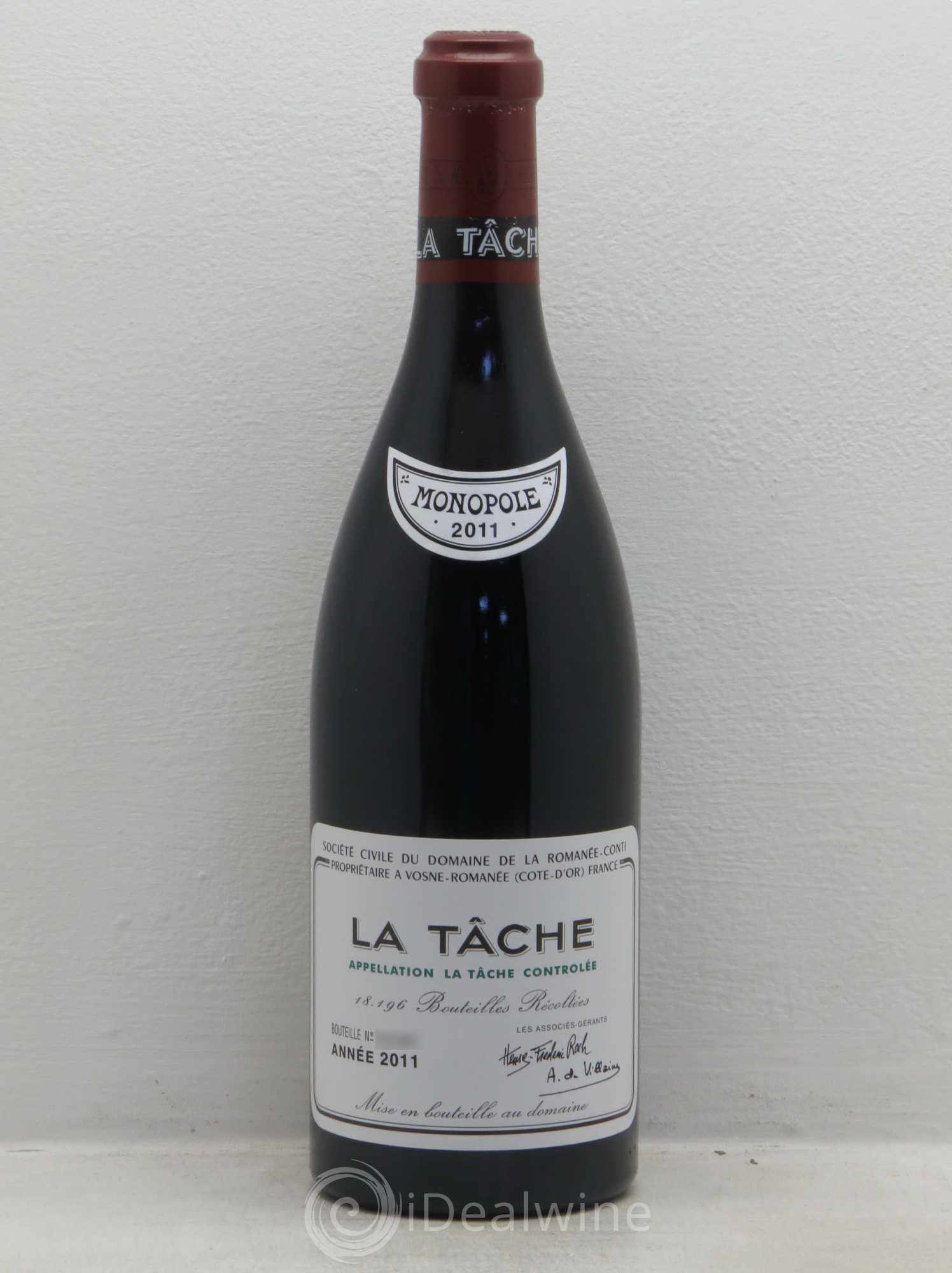 La Tâche Grand Cru Domaine de la Romanée-Conti 2011 - Lot de 1 bouteille - 0