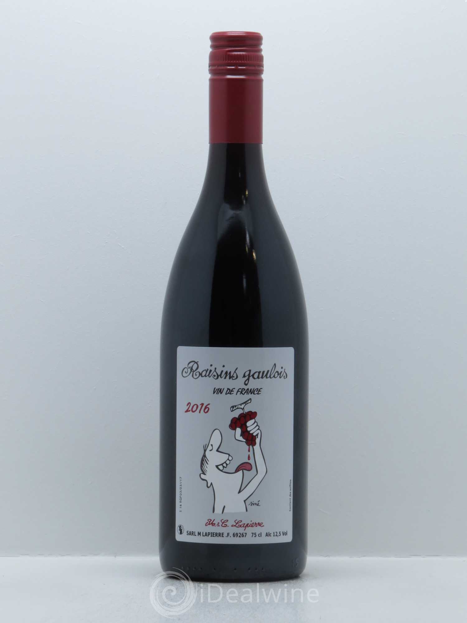 Vin de France Raisins Gaulois Marcel Lapierre (Domaine) 2016 - Lot de 1 bouteille - 0