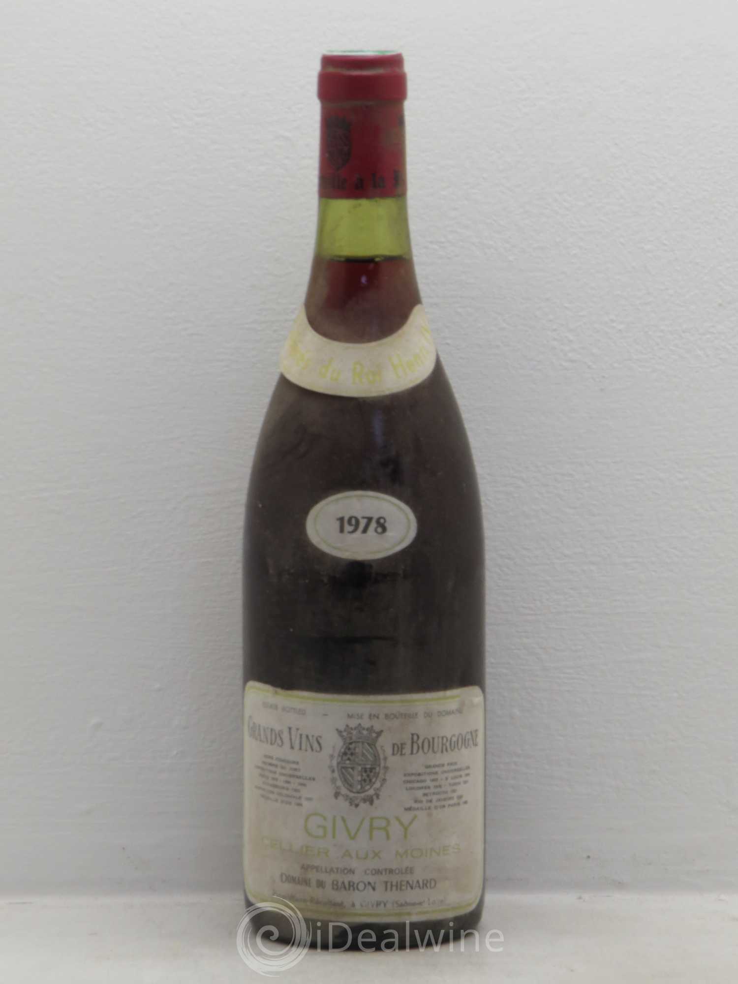 Givry 1er Cru Cellier aux Moines Domaine du Baron Thenard 1978 - Posten von 1 Flasche - 0