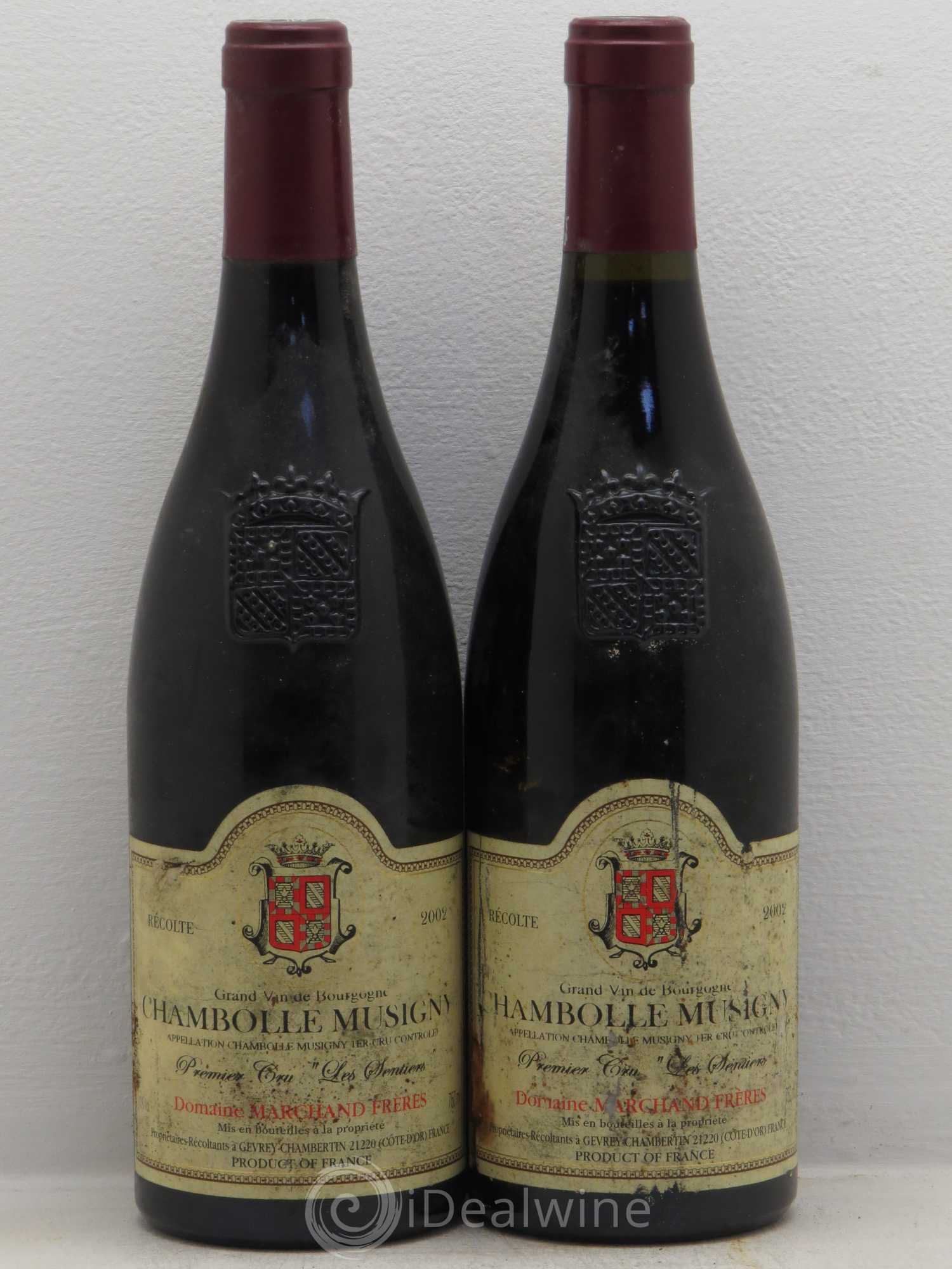 Chambolle-Musigny 1er Cru Domaine Marchand Freres 2002 - Lot de 2 bouteilles - 0