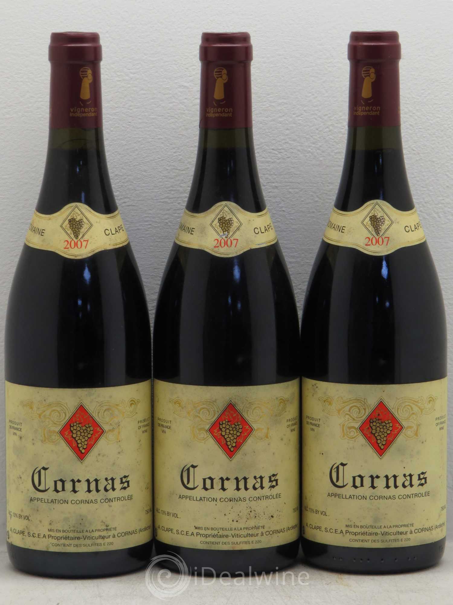Cornas Auguste Clape 2007 - Lot de 3 bouteilles - 0
