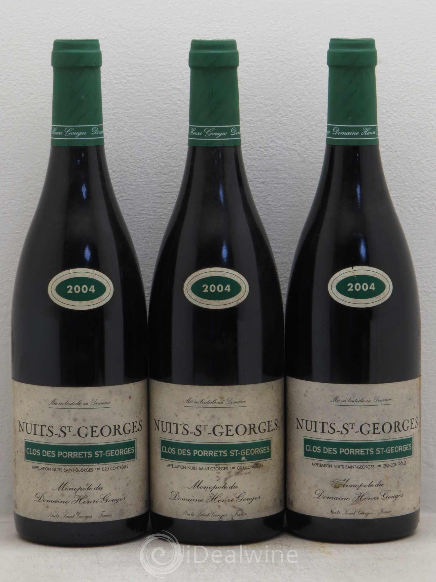 Nuits-Saint-Georges 1er Cru Clos des Porrets St Georges Henri Gouges 2004 - Lot de 3 bouteilles - 0