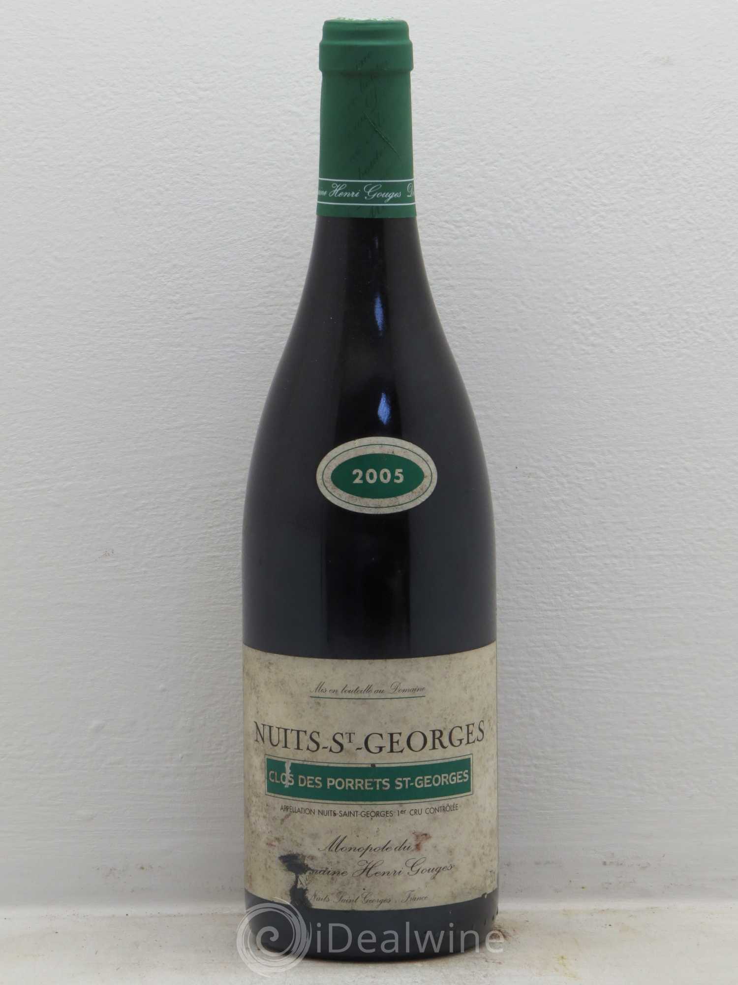 Nuits-Saint-Georges 1er Cru Clos des Porrets St Georges Henri Gouges 2005 - Lot de 6 bouteilles - 0