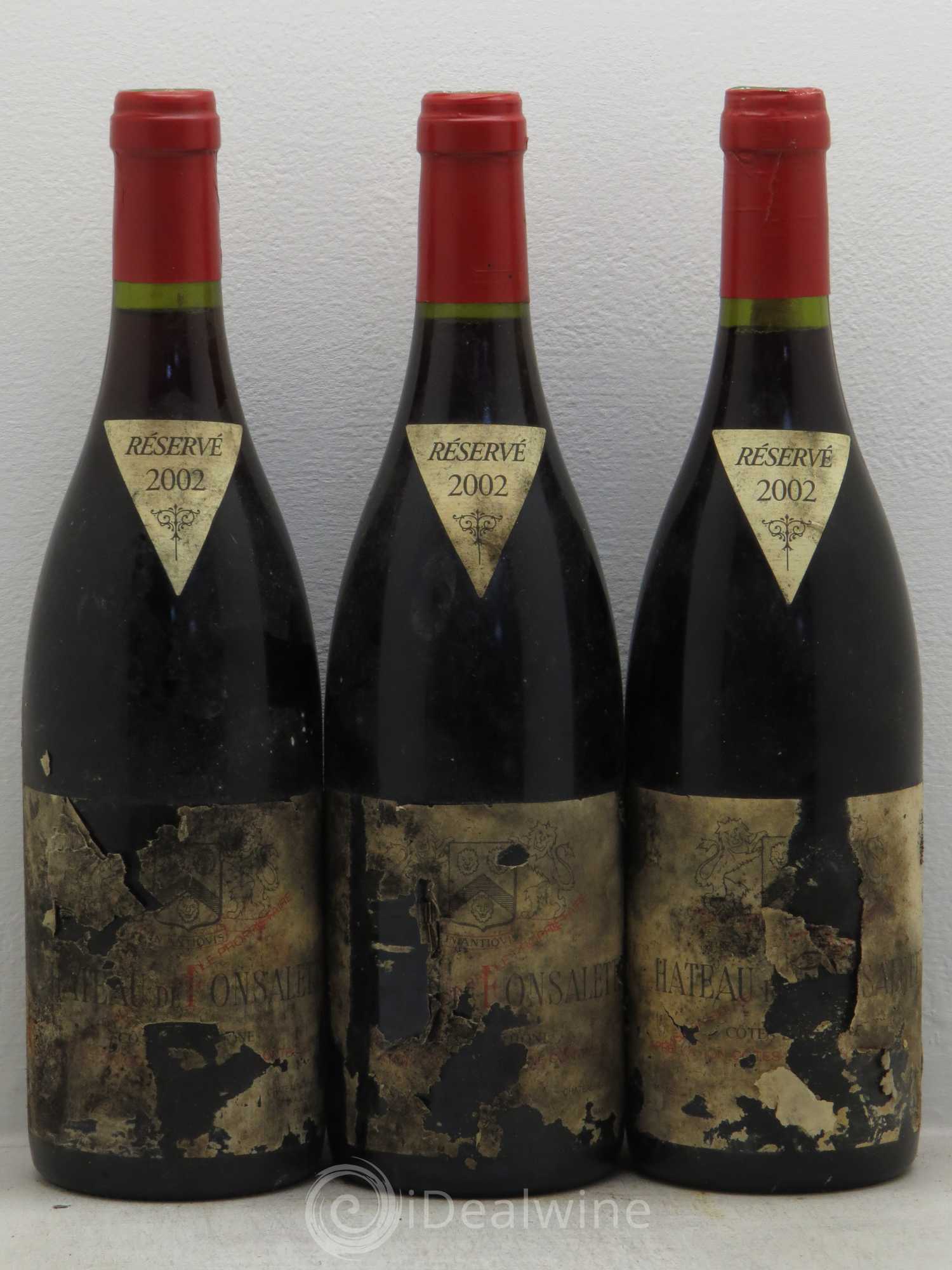 Côtes-du-Rhône Château de Fonsalette Emmanuel Reynaud 2002 - Lot de 3 bouteilles - 0