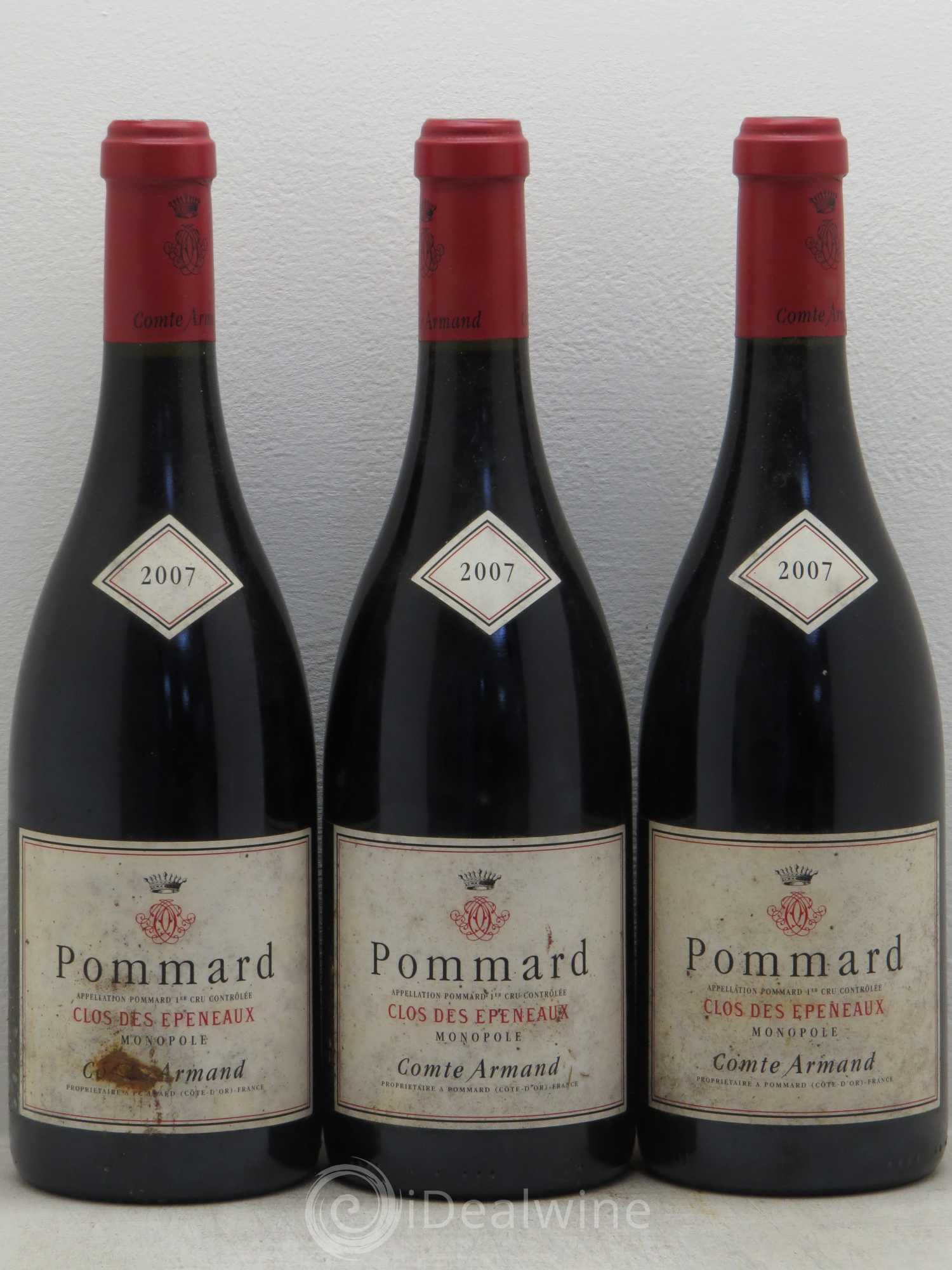 Pommard 1er Cru Clos des Epeneaux Comte Armand 2007 - Lot de 3 bouteilles - 0