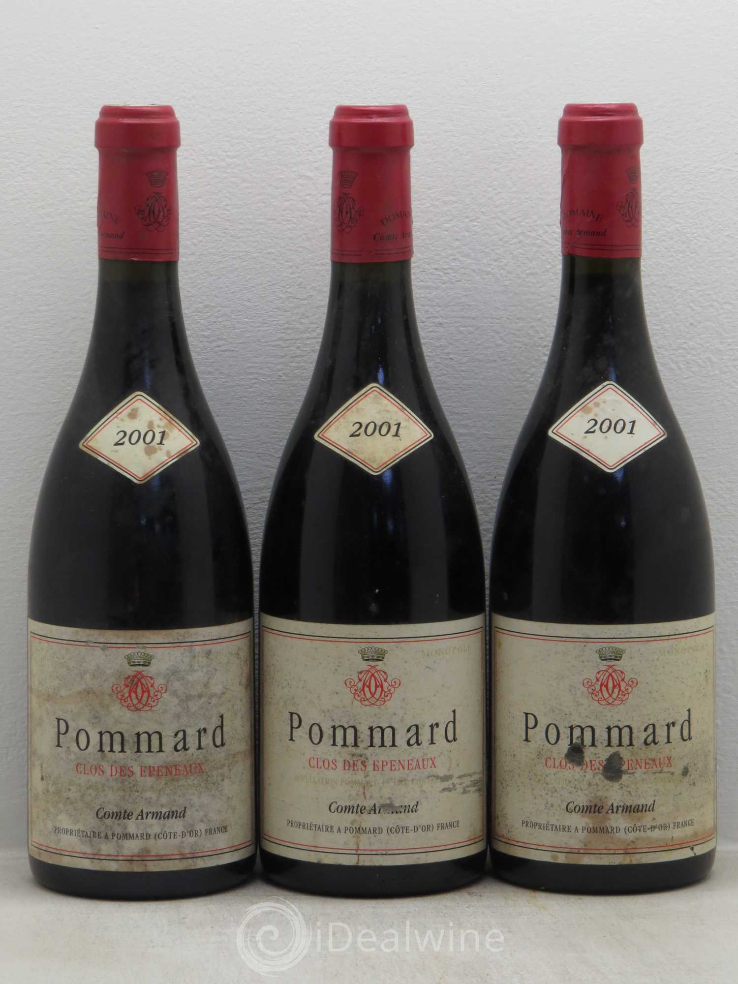 Pommard 1er Cru Clos des Epeneaux Comte Armand 2001 - Lot de 3 bouteilles - 0