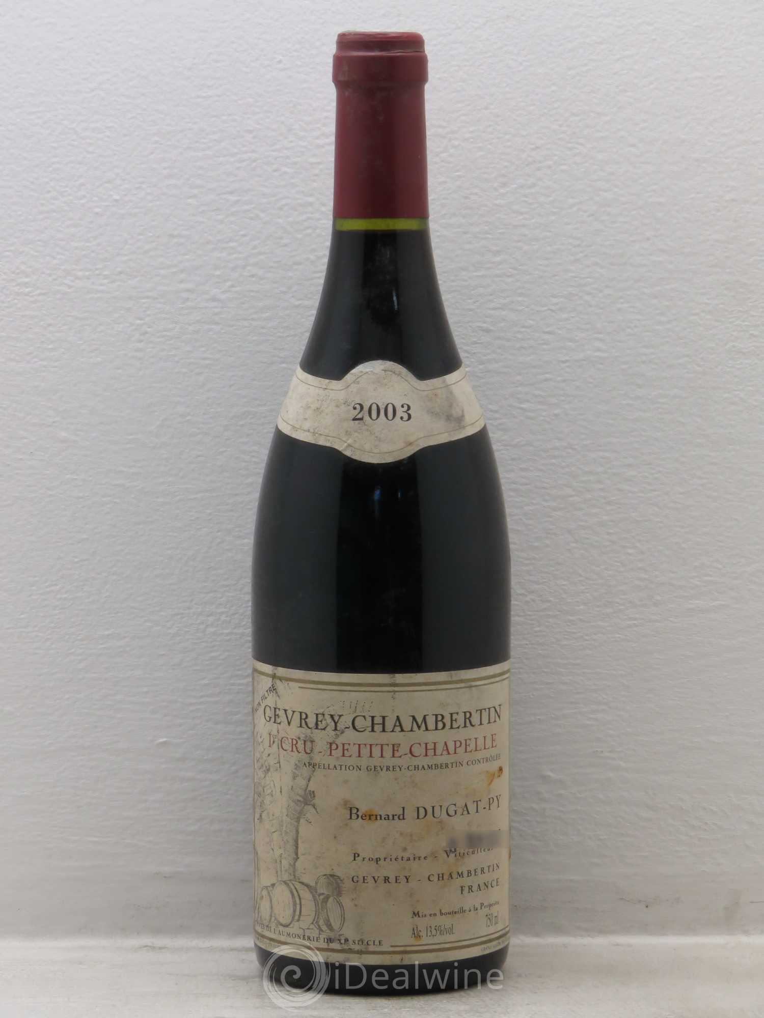 Gevrey-Chambertin 1er Cru Petite Chapelle Vieilles Vignes Dugat-Py 2003 - Lot de 1 bouteille - 0