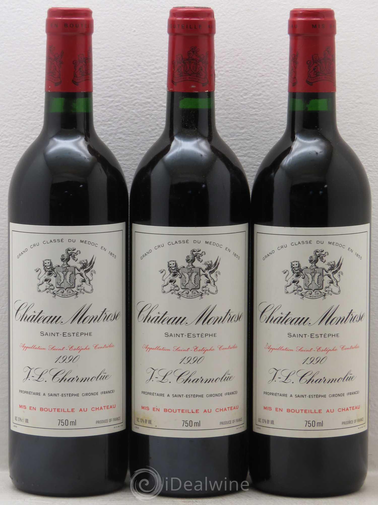 Château Montrose 2ème Grand Cru Classé 1990 - Lot de 3 bouteilles - 0