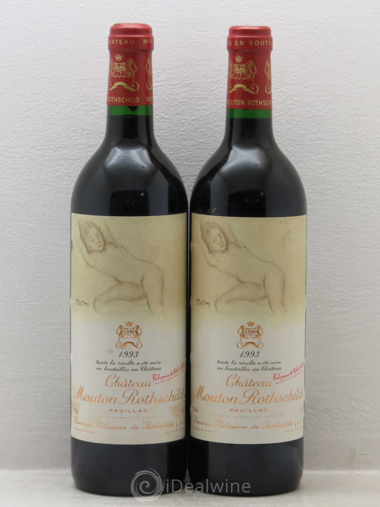 Château Mouton Rothschild 1er Grand Cru Classé 1993 - Lot de 2 bouteilles - 0