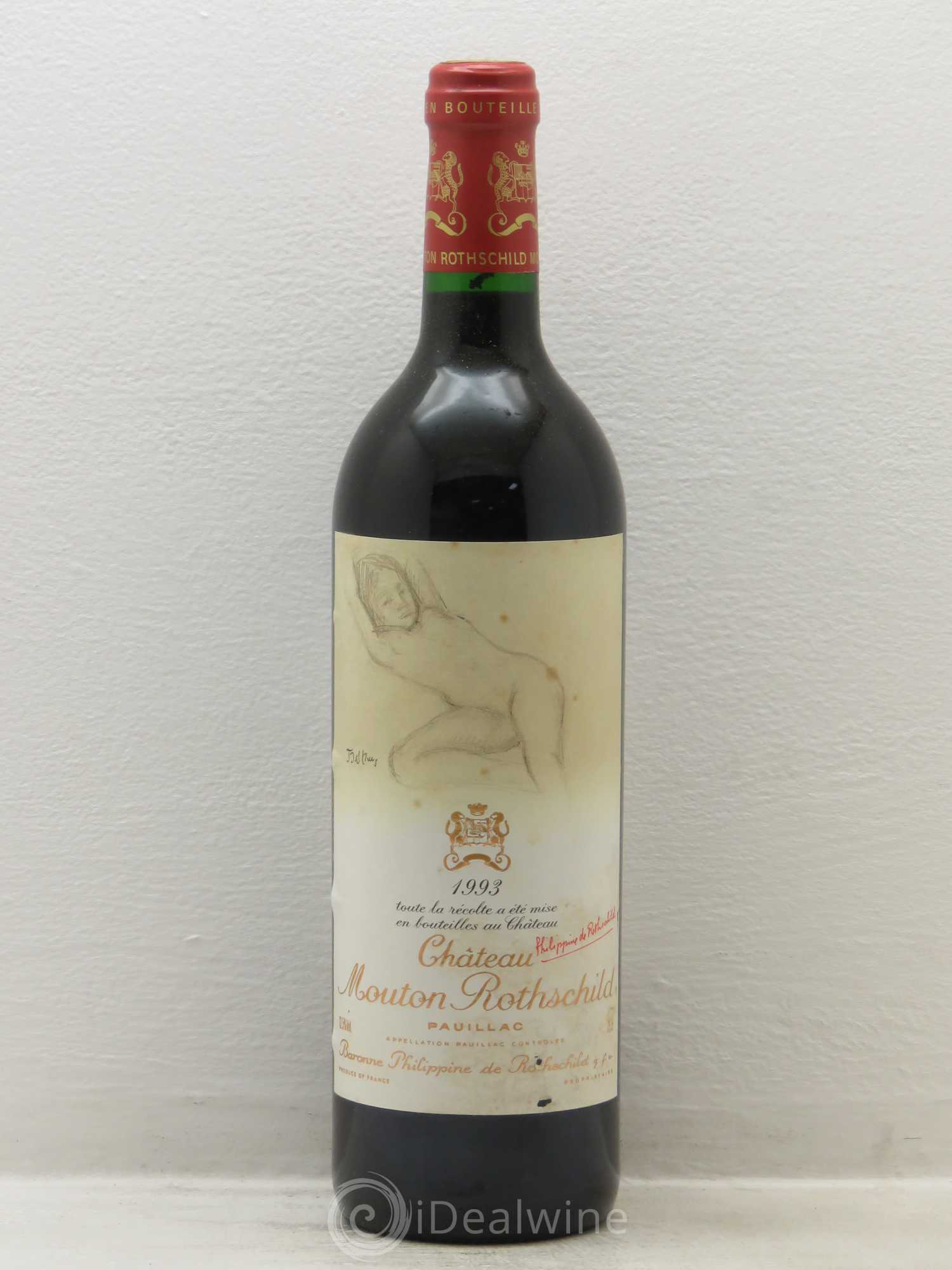 Château Mouton Rothschild 1er Grand Cru Classé 1993 - Lot de 1 bouteille - 0