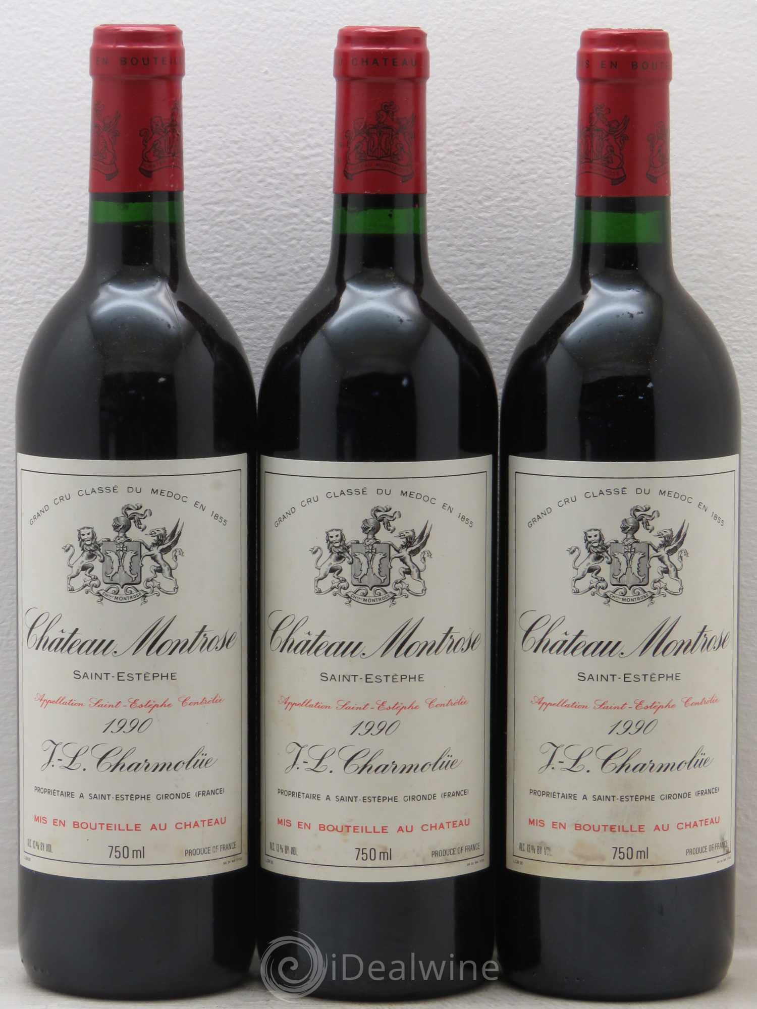 Château Montrose 2ème Grand Cru Classé 1990 - Lot de 3 bouteilles - 0