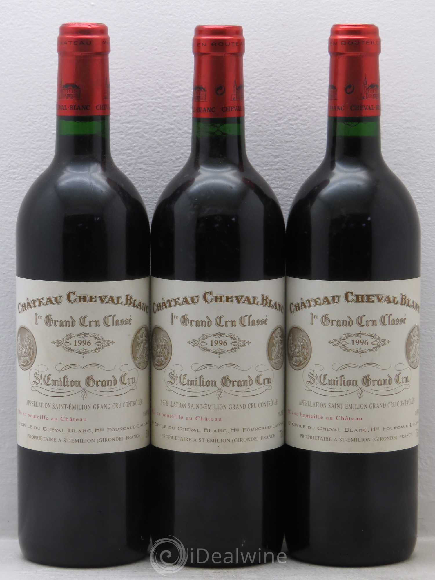 Château Cheval Blanc 1er Grand Cru Classé A 1996 - Lot de 3 bouteilles - 0