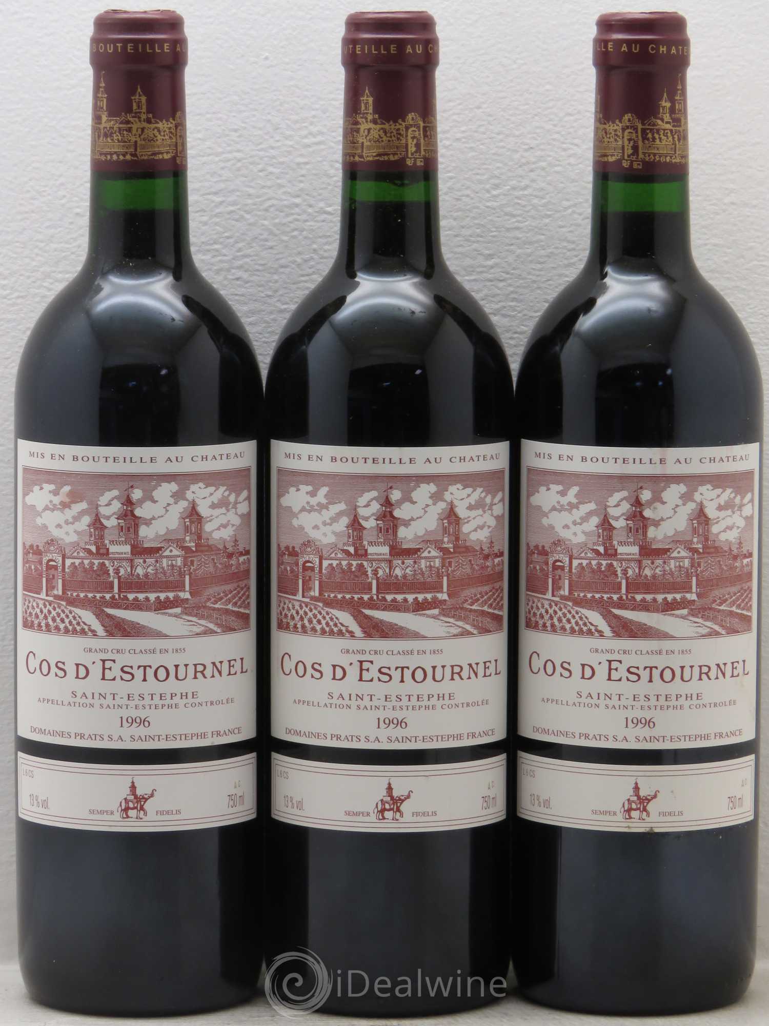 Cos d'Estournel 2ème Grand Cru Classé 1996 - Lot de 3 bouteilles - 0