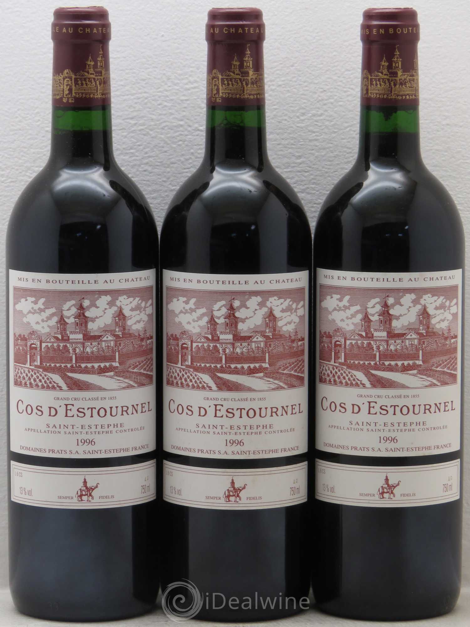 Cos d'Estournel 2ème Grand Cru Classé 1996 - Lot de 3 bouteilles - 0