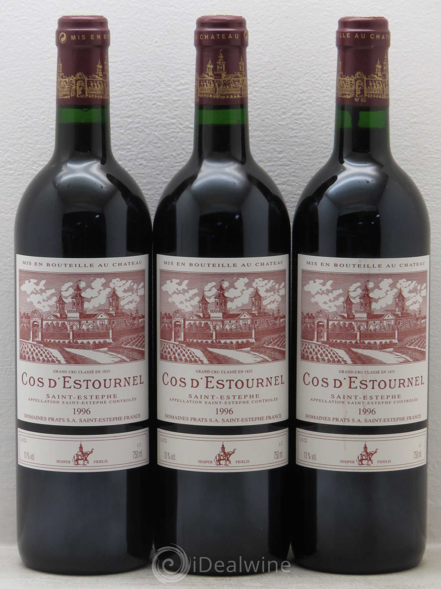 Cos d'Estournel 2ème Grand Cru Classé 1996 - Lot de 3 bouteilles - 0