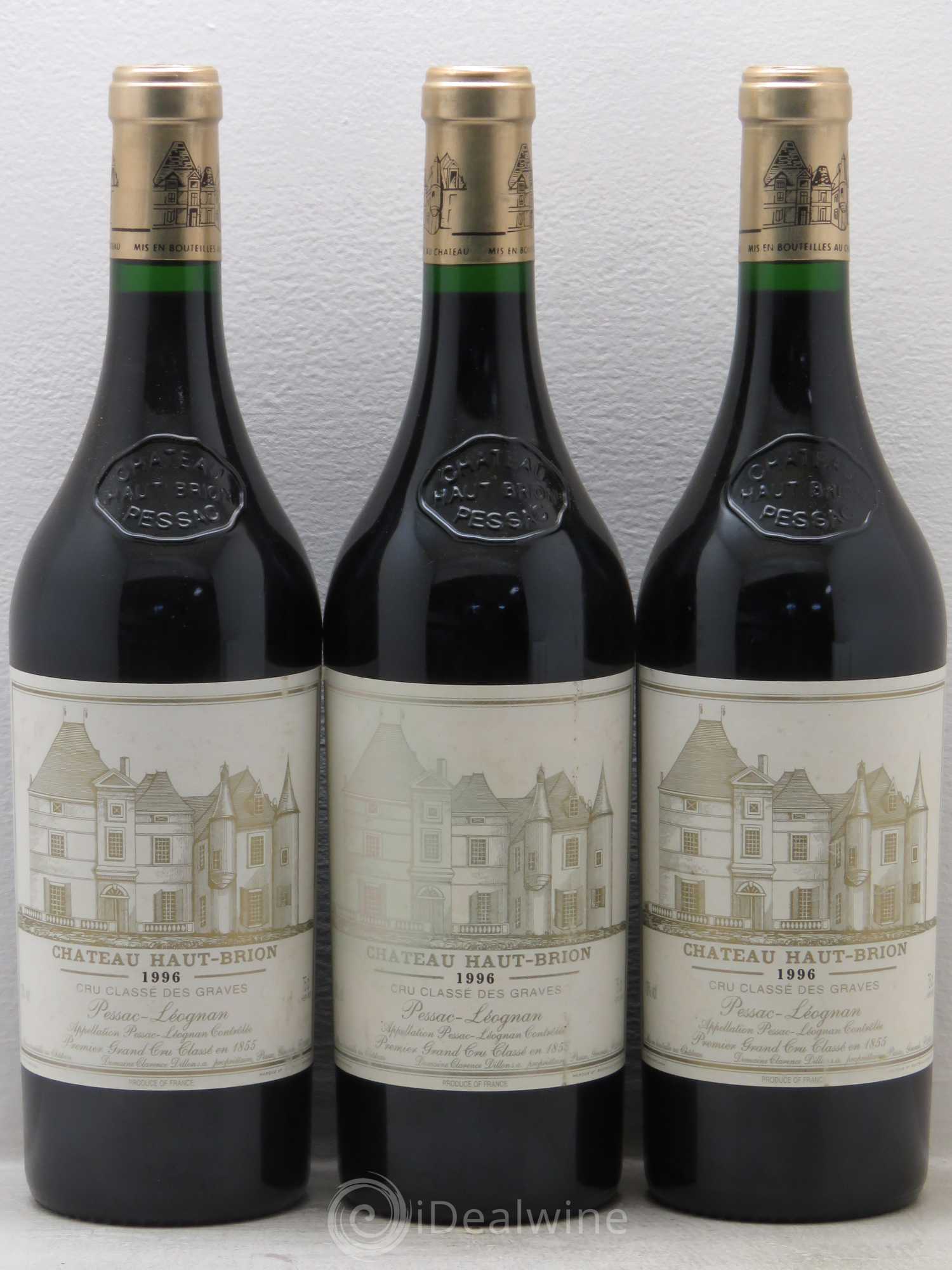 Château Haut Brion 1er Grand Cru Classé 1996 - Lot de 3 bouteilles - 0