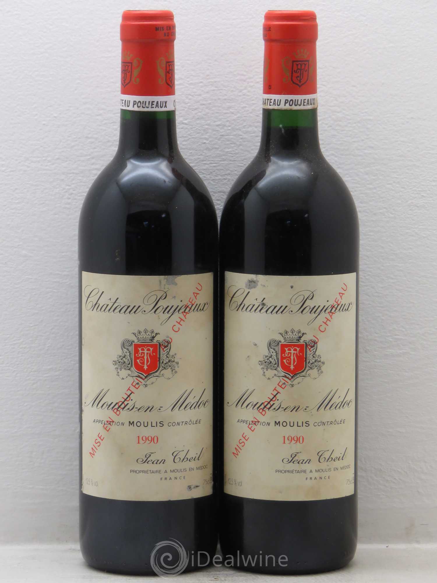 Château Poujeaux 1990 - Lot de 2 bouteilles - 0