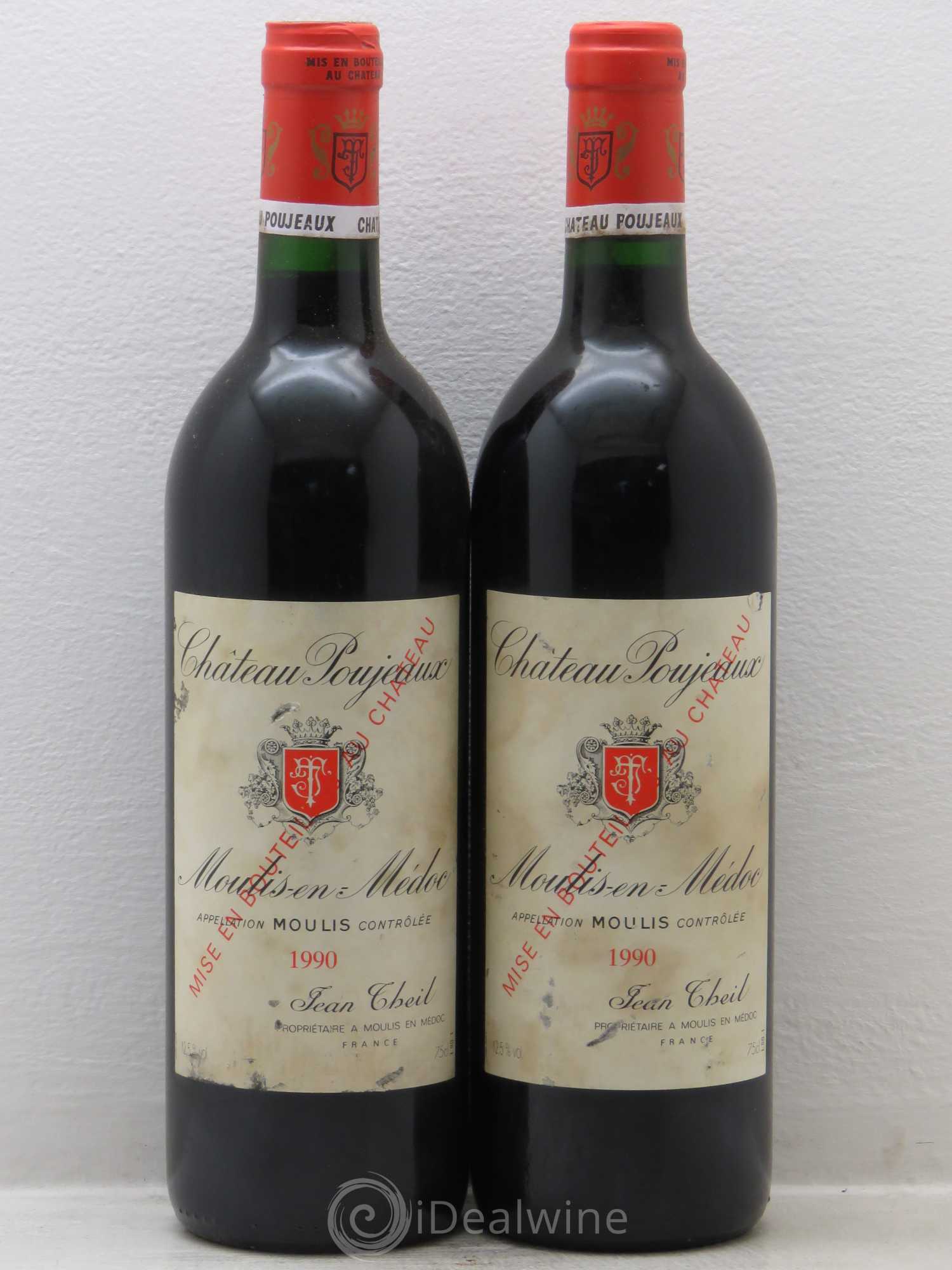 Château Poujeaux 1990 - Lot de 2 bouteilles - 0