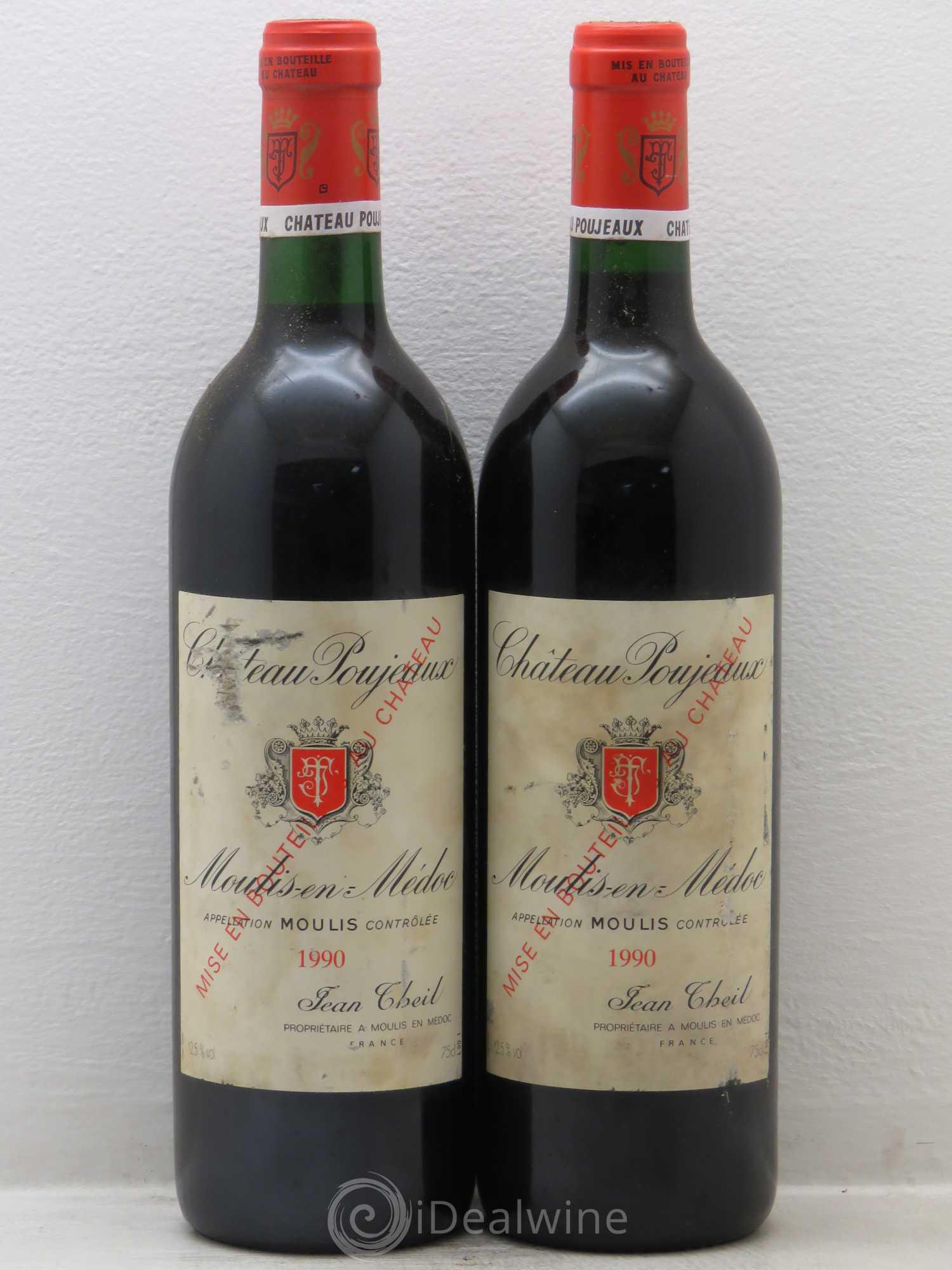 Château Poujeaux 1990 - Lot de 2 bouteilles - 0