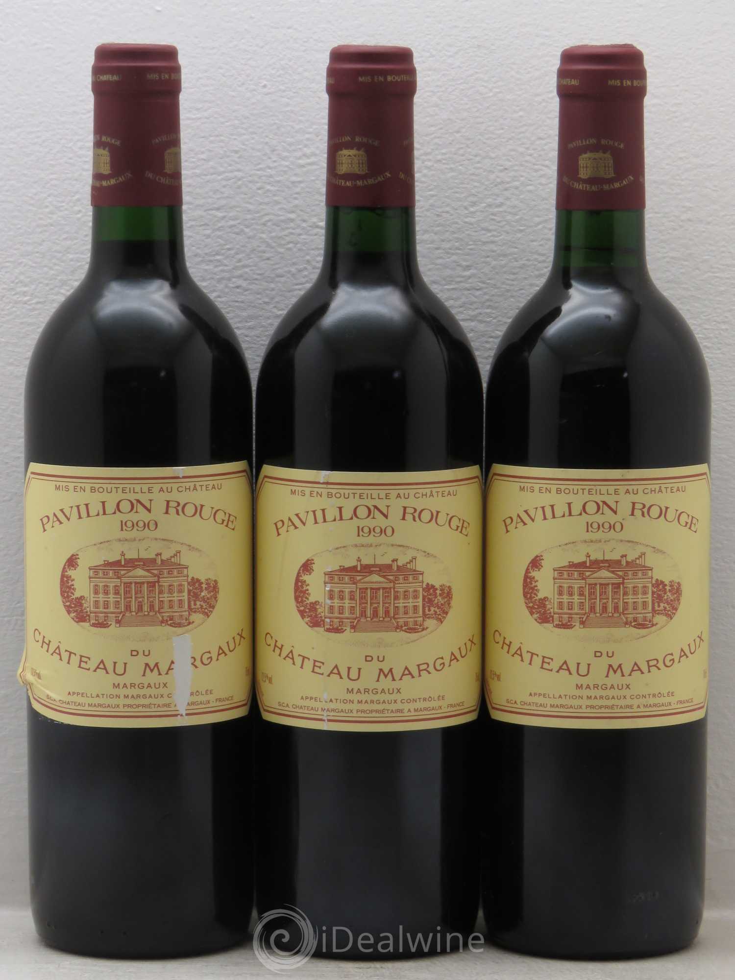 Pavillon Rouge du Château Margaux Second Vin 1990 - Lot de 3 bouteilles - 0