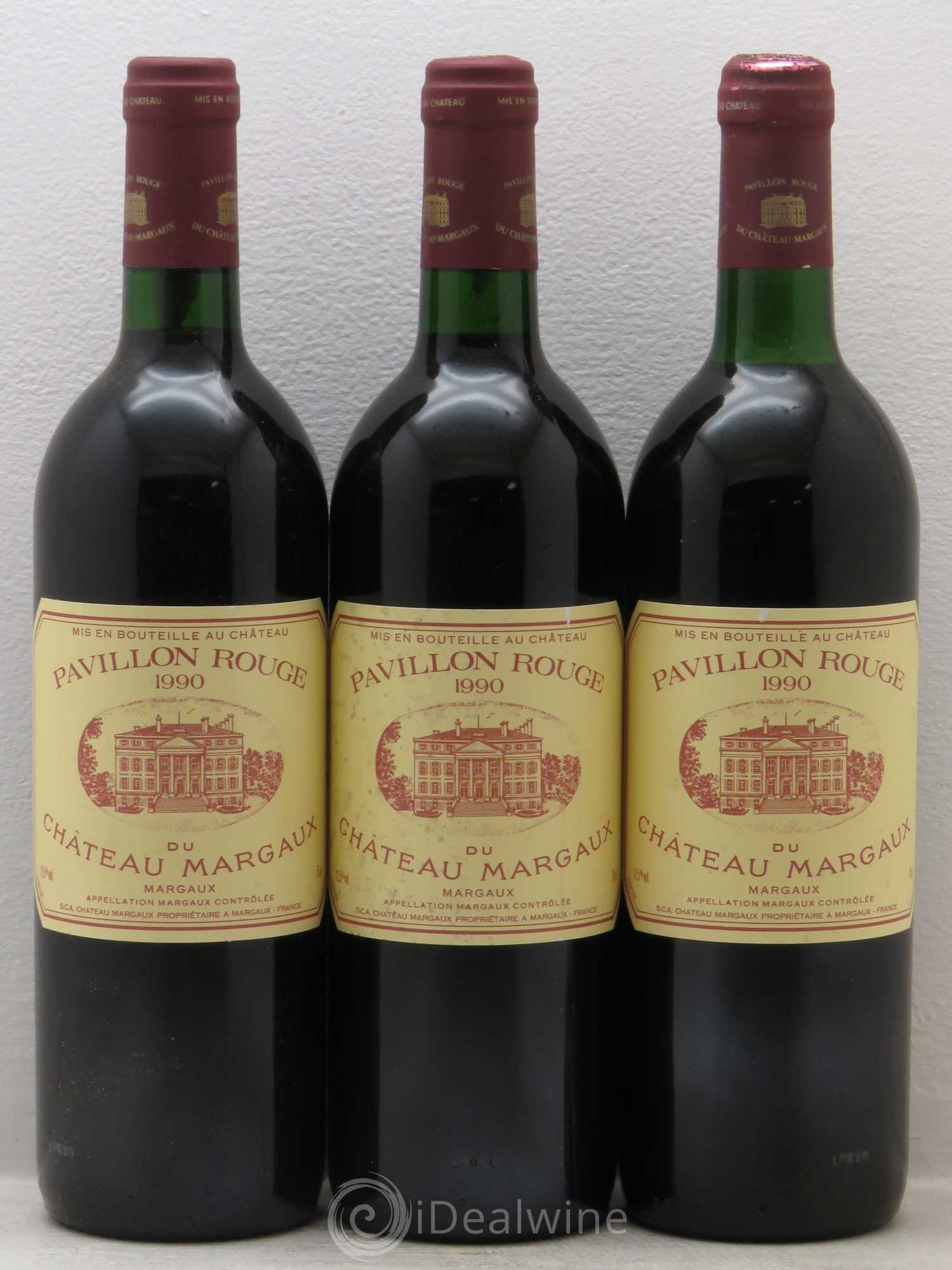 Pavillon Rouge du Château Margaux Second Vin 1990 - Lot de 3 bouteilles - 0