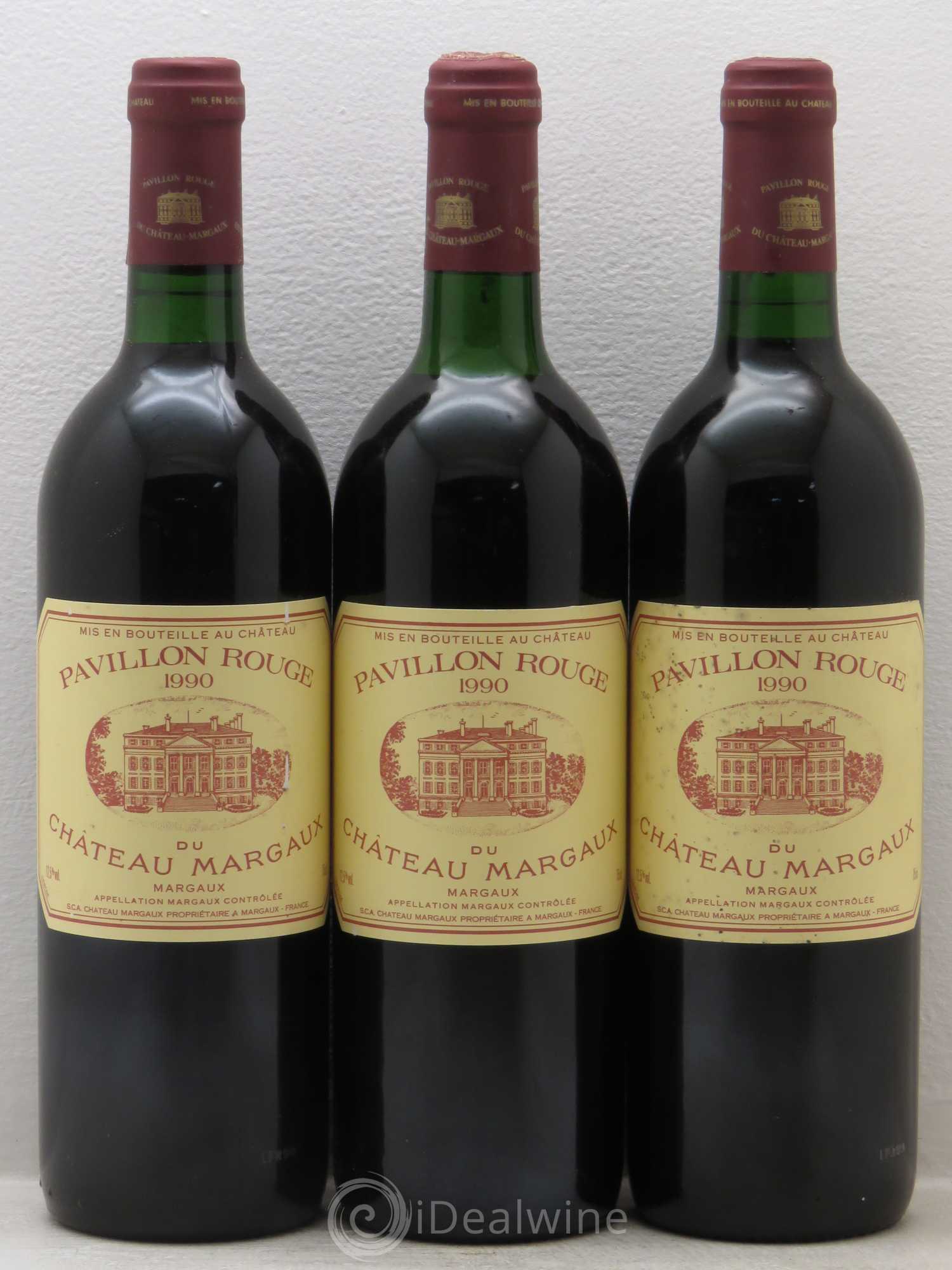 Pavillon Rouge du Château Margaux Second Vin 1990 - Lot de 3 bouteilles - 0