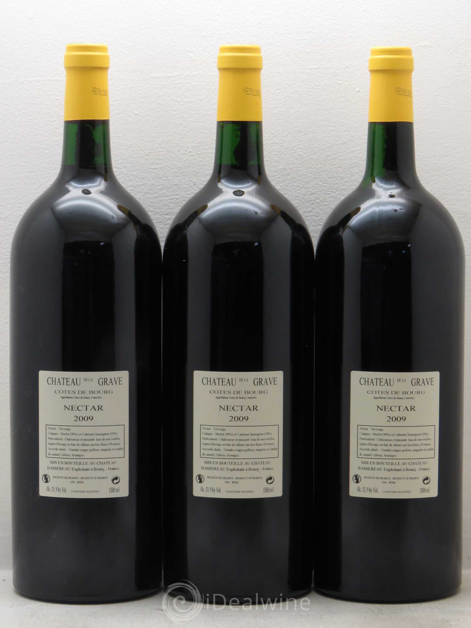 Côtes de Bourg Chateau la Grave Nectar Vieilles vignes 2009 - Posten von 3 Magnum - 1