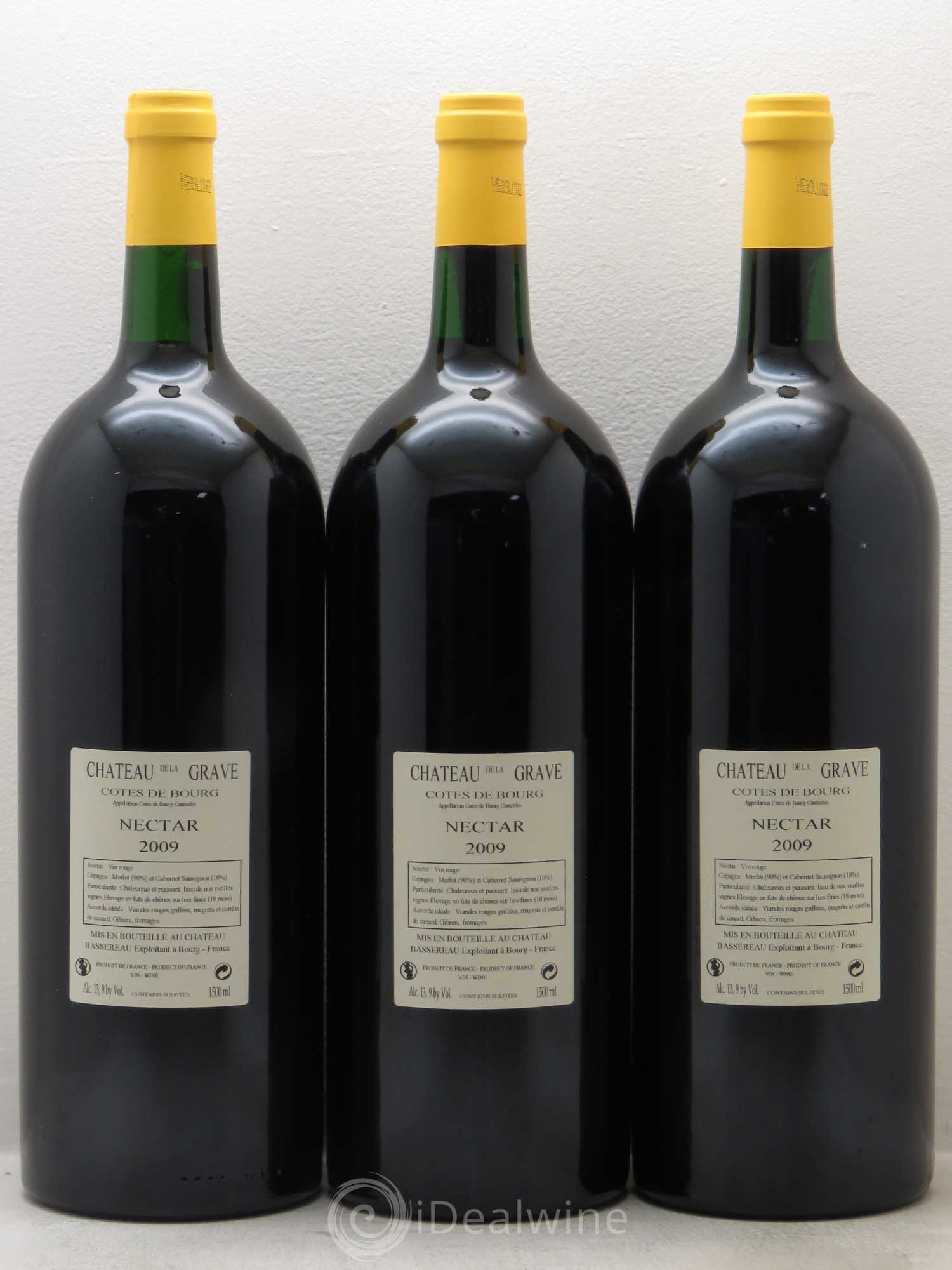 Côtes de Bourg Chateau la Grave Nectar Vieilles vignes 2009 - Posten von 3 Magnum - 1