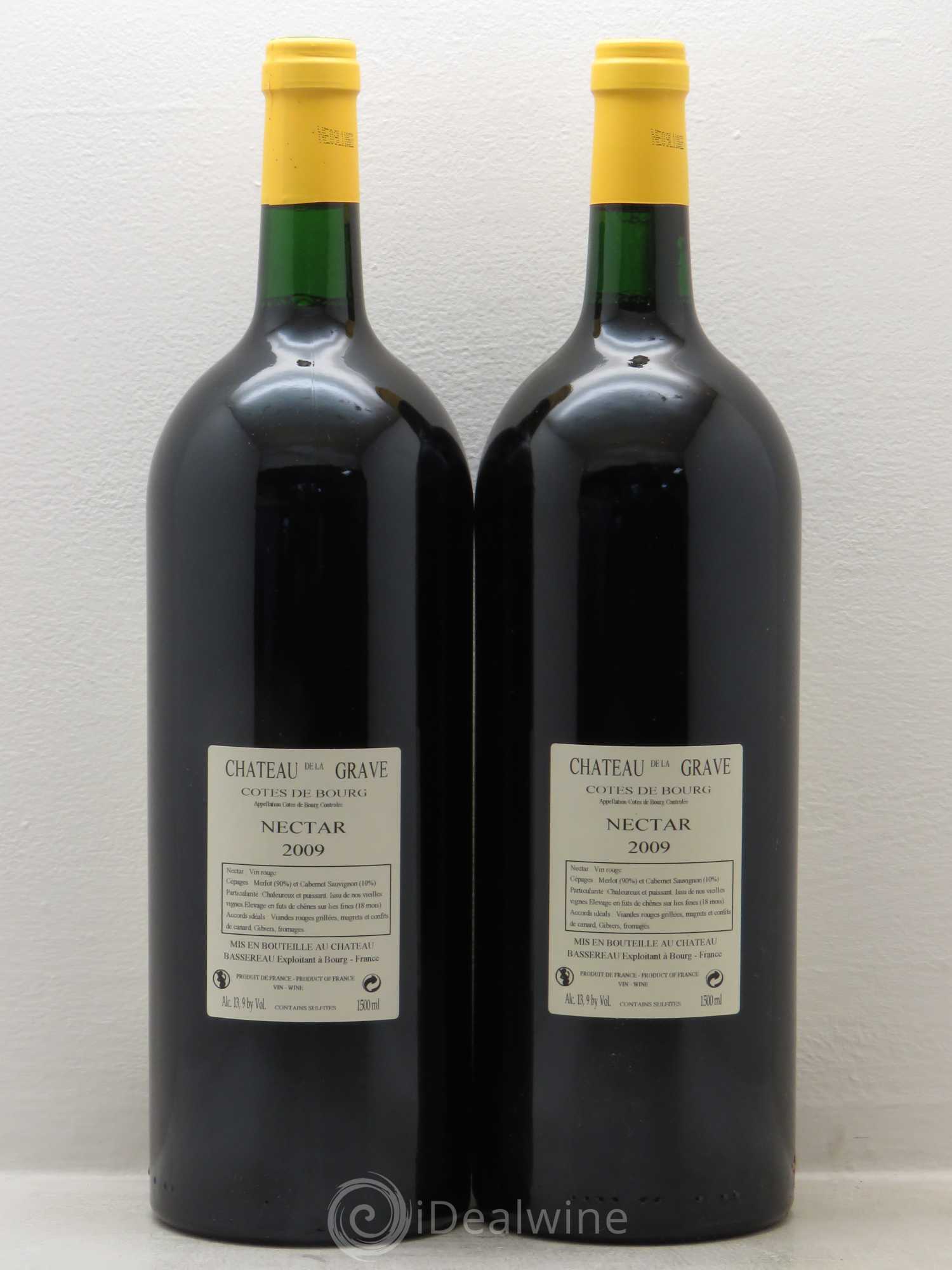 Côtes de Bourg Chateau la Grave Nectar Vieilles vignes 2009 - Posten von 2 Magnum - 1