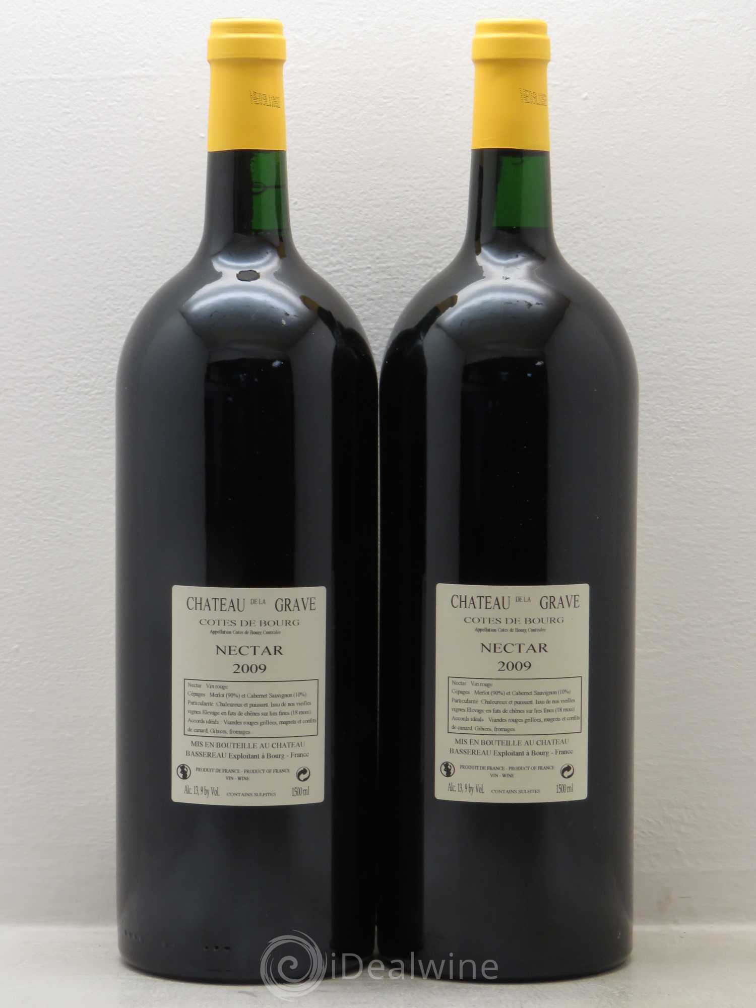 Côtes de Bourg Chateau la Grave Nectar Vieilles vignes 2009 - Posten von 2 Magnum - 1