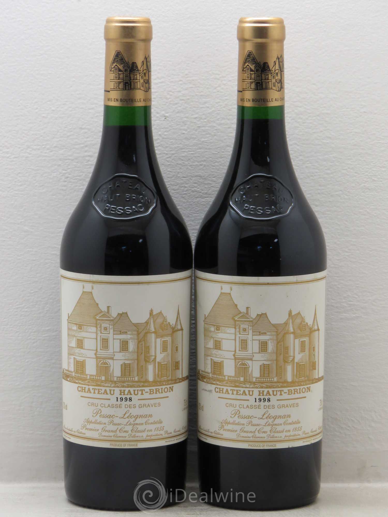 Château Haut Brion 1er Grand Cru Classé 1998 - Lot de 2 bouteilles - 0