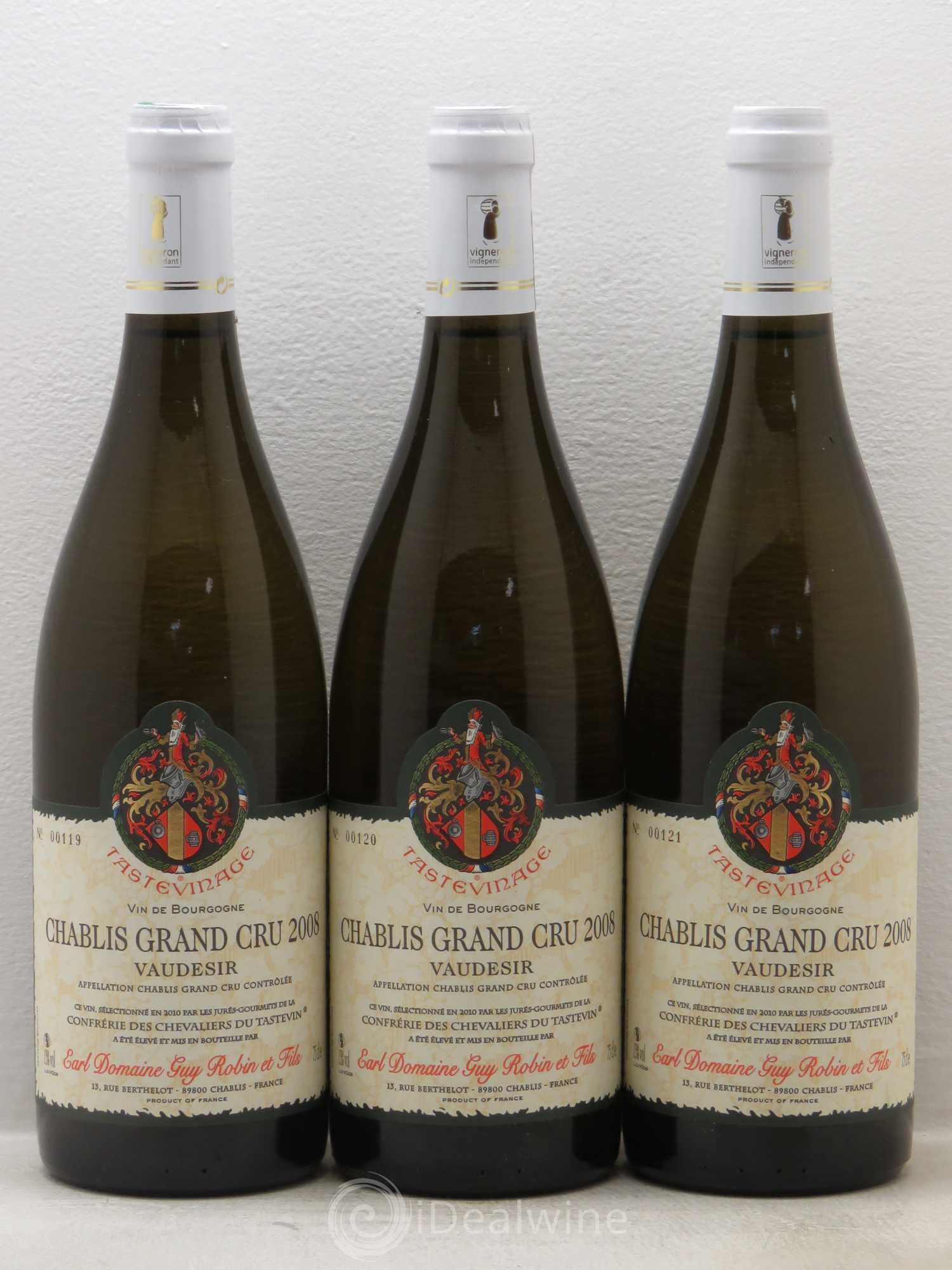 Chablis Grand Cru Guy Robin Tastevinage 2008 - Posten von 3 Flaschen - 0