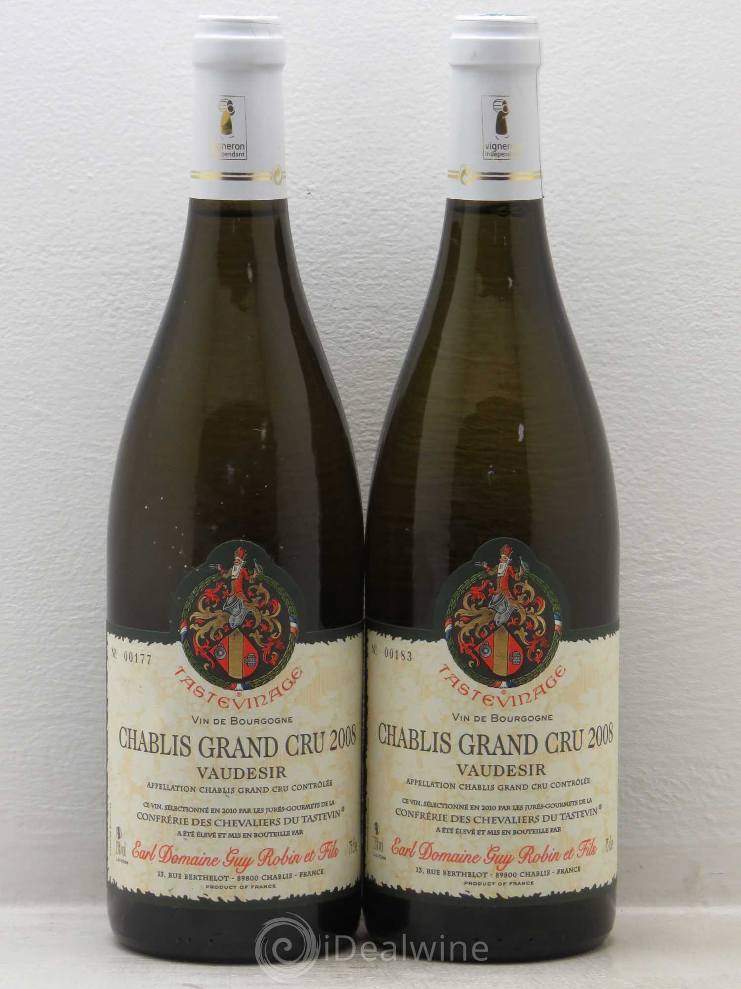 Chablis Grand Cru Guy Robin Tastevinage 2008 - Posten von 2 Flaschen - 0