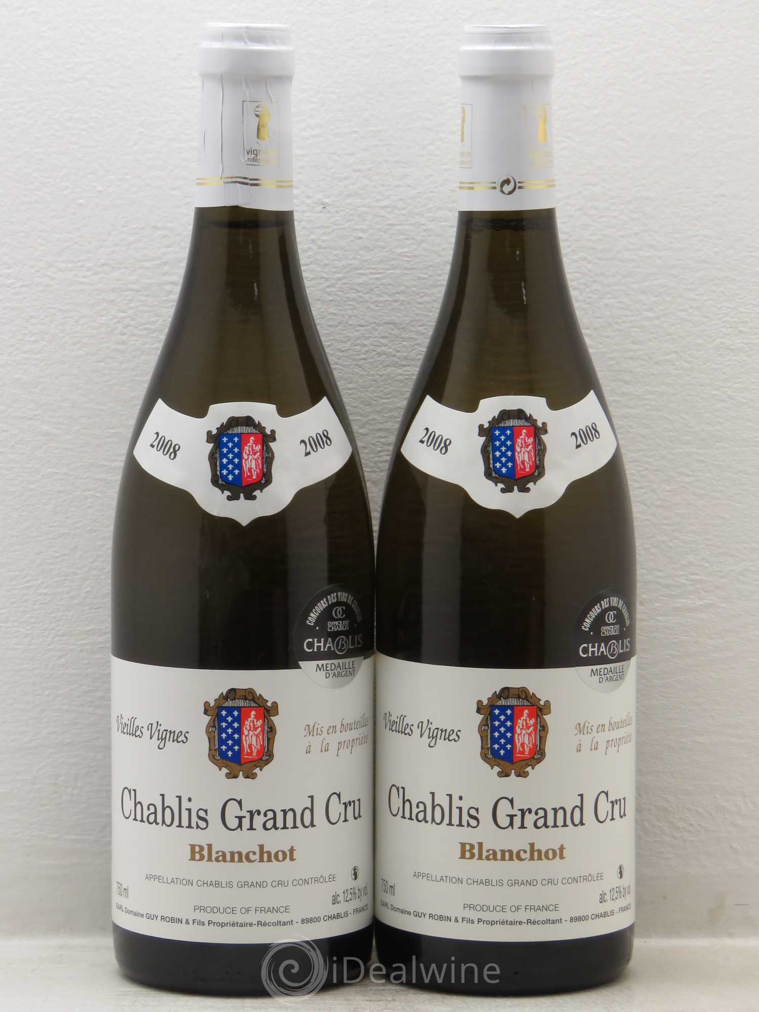 Chablis Grand Cru Guy Robin Vieilles Vignes 2008 - Posten von 2 Flaschen - 0