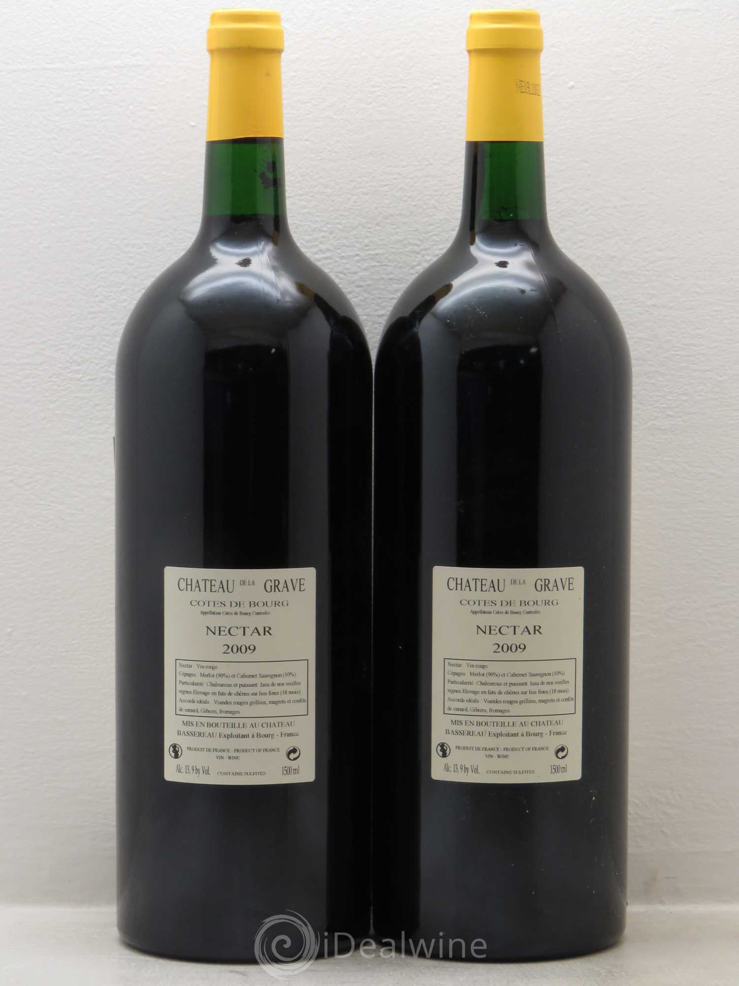 Côtes de Bourg Chateau la Grave Nectar Vieilles vignes 2009 - Posten von 2 Magnum - 1