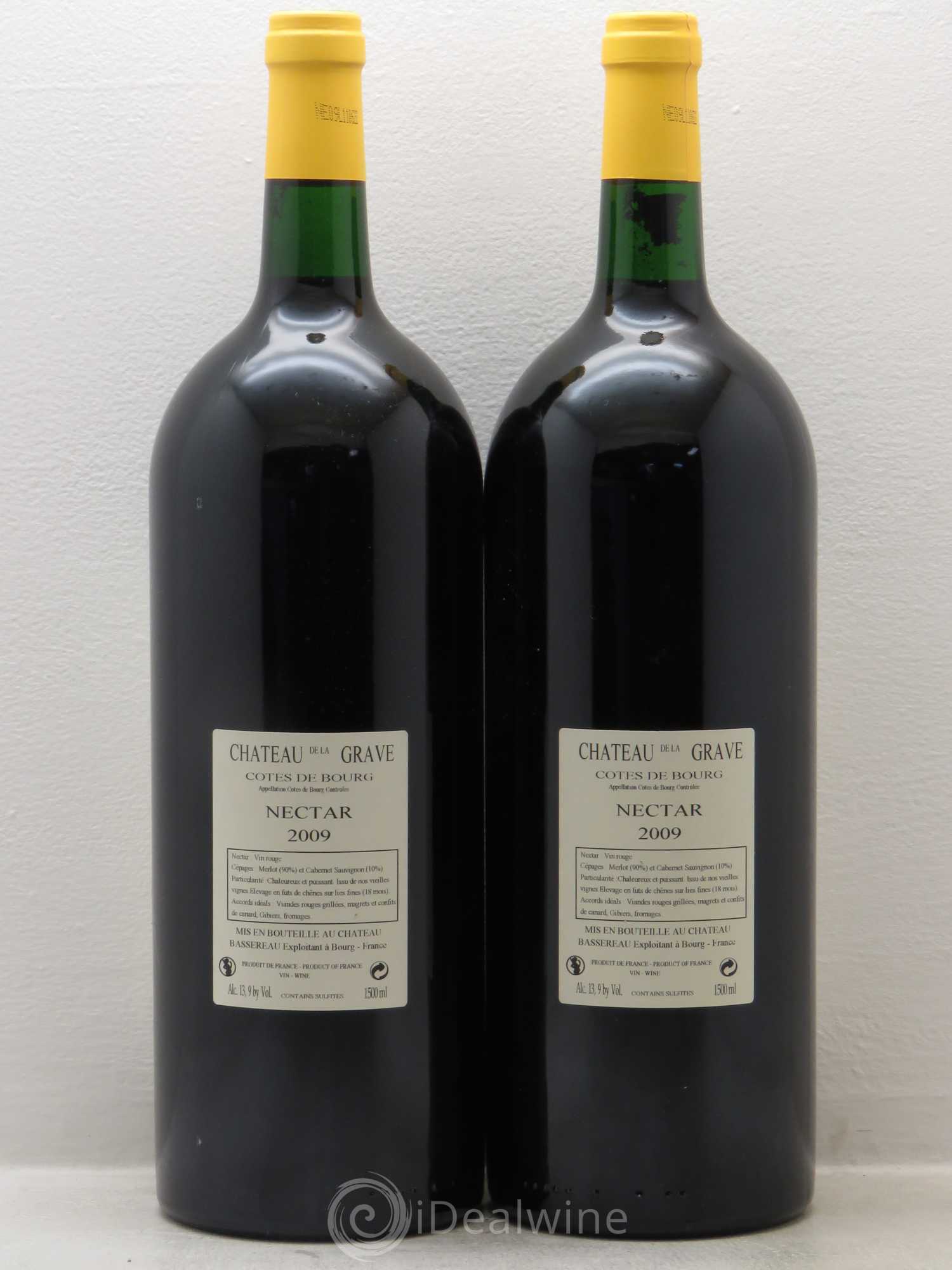 Côtes de Bourg Chateau la Grave Nectar Vieilles vignes 2009 - Posten von 2 Magnum - 1