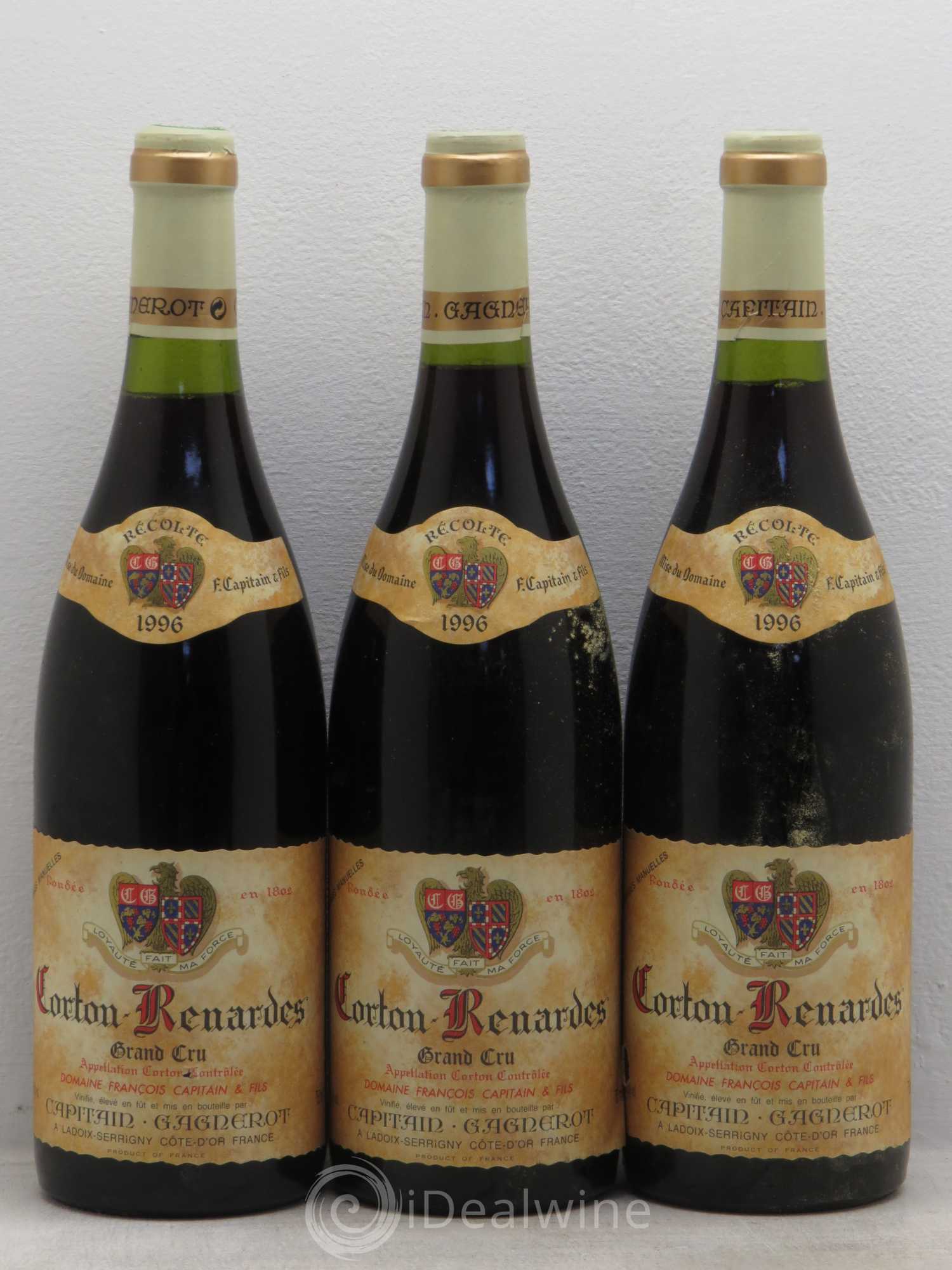 Corton Grand Cru Domaine Captain-Gagnerot 1996 - Posten von 3 Flaschen - 0