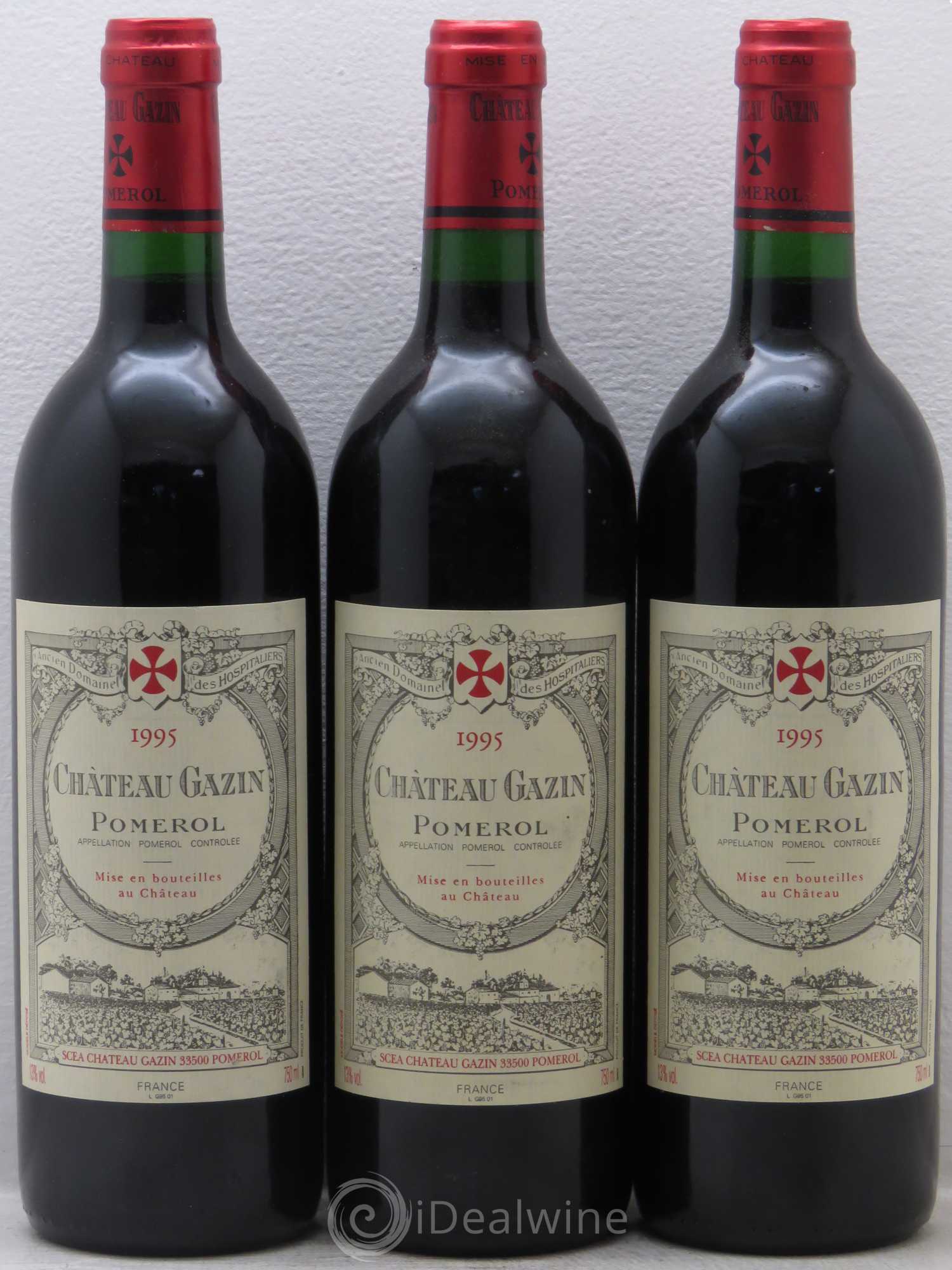 Château Gazin 1995 - Lot de 3 bouteilles - 0