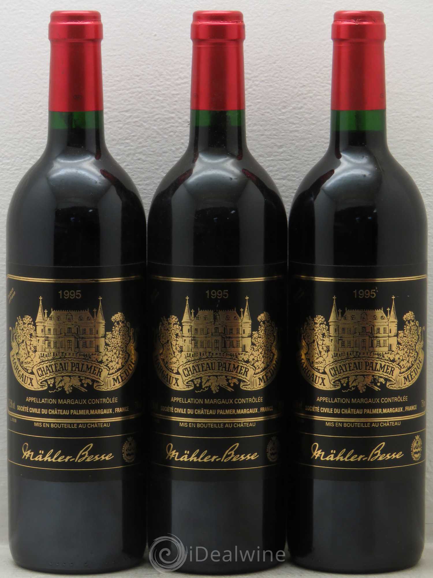 Château Palmer 3ème Grand Cru Classé 1995 - Lot de 3 bouteilles - 0