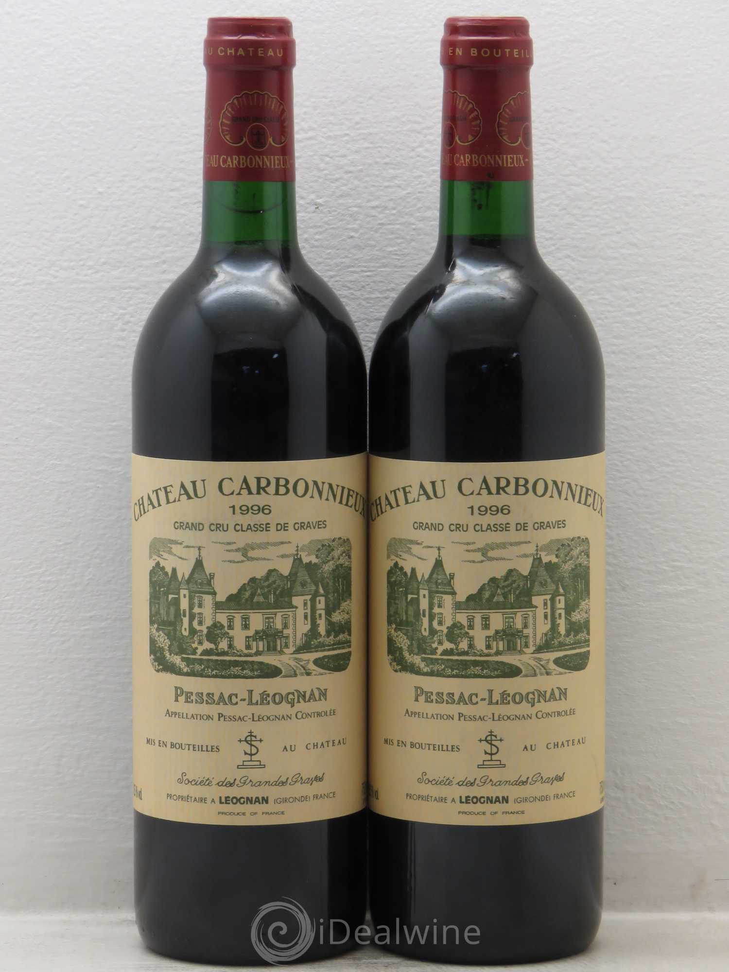 Château Carbonnieux Cru Classé de Graves 1996 - Lot de 2 bouteilles - 0
