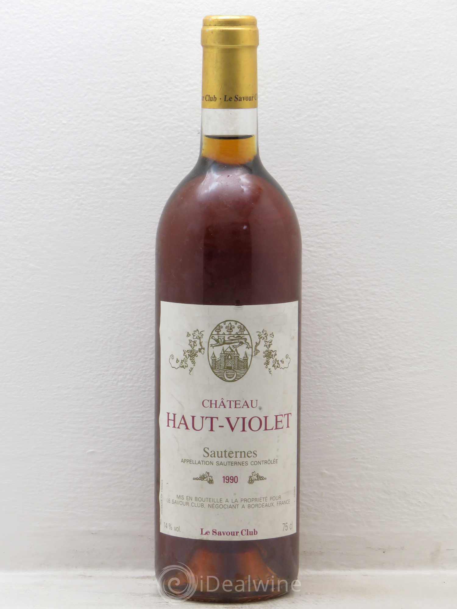 Sauternes Château Haut Violet (Savour Club) 1990 - Posten von 1 Flasche - 0