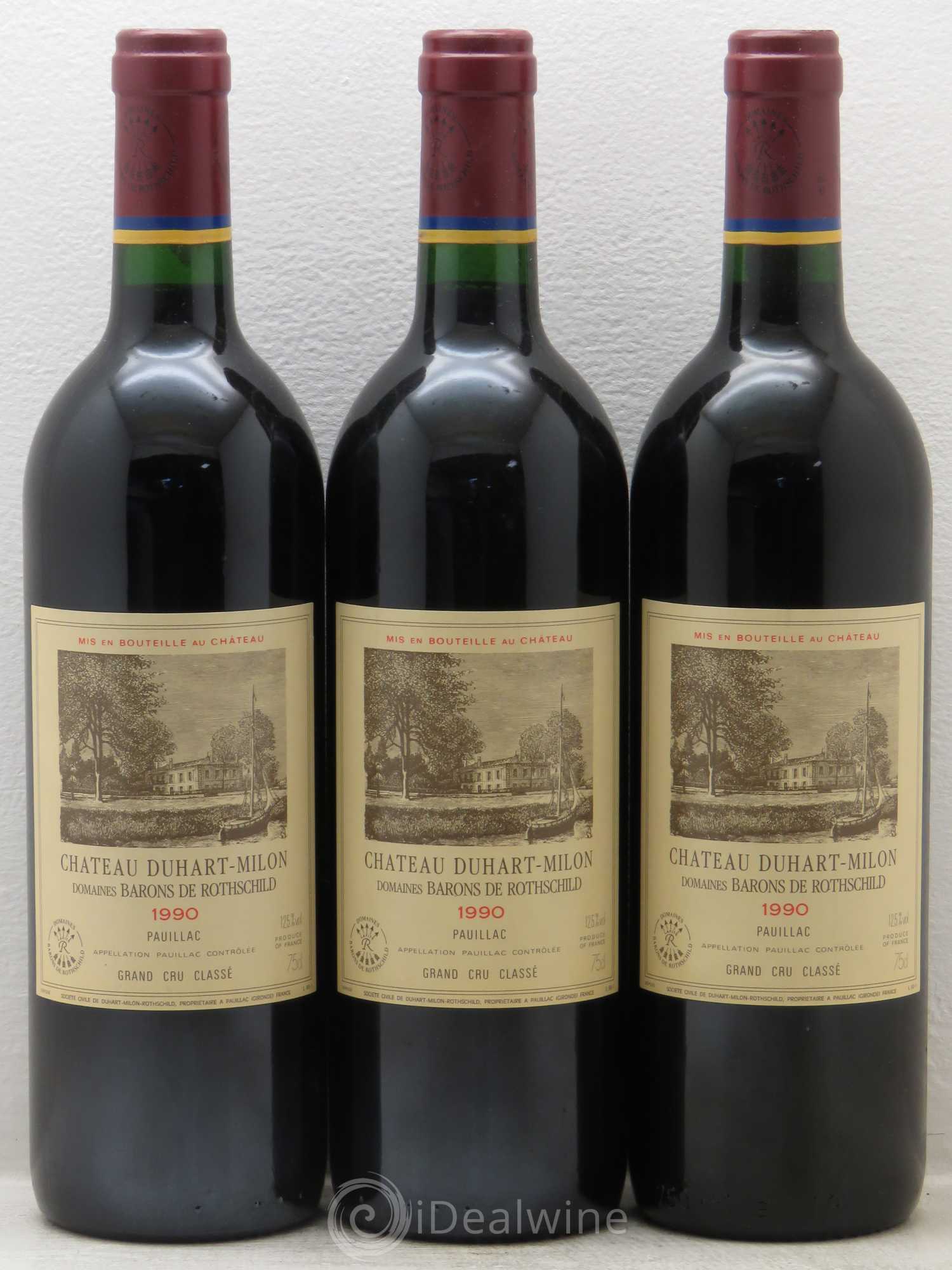 Château Duhart-Milon 4ème Grand Cru Classé 1990 - Lot de 3 bouteilles - 0