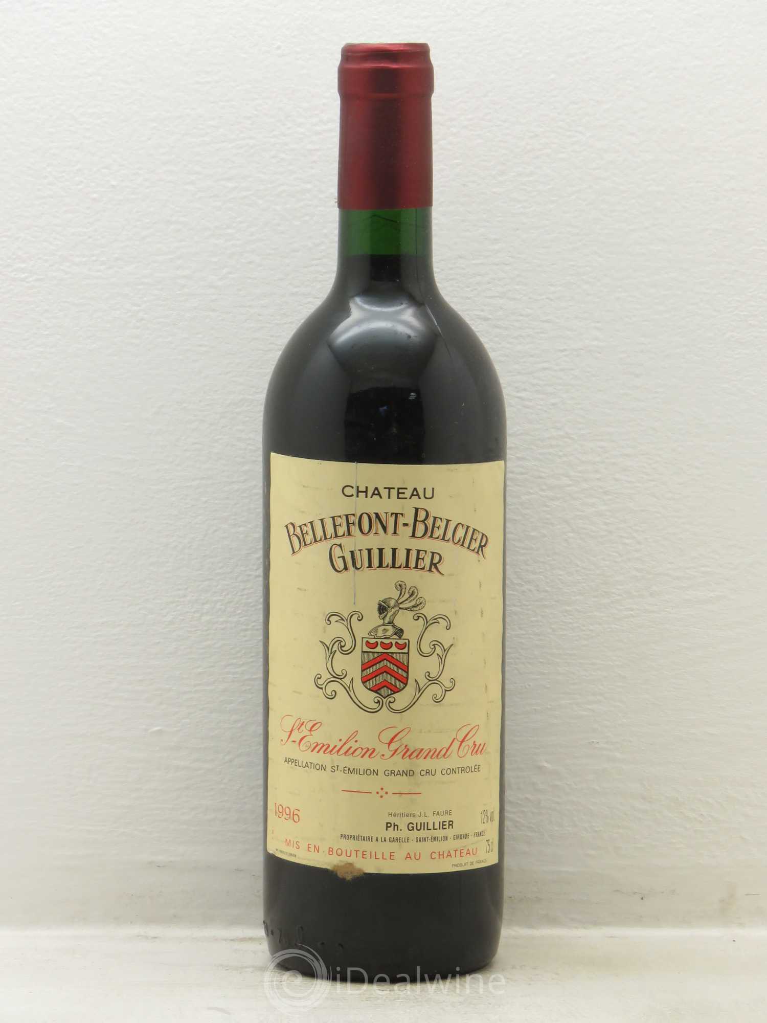 Château Bellefont-Belcier Grand Cru Classé 1996 - Lot de 1 bouteille - 0
