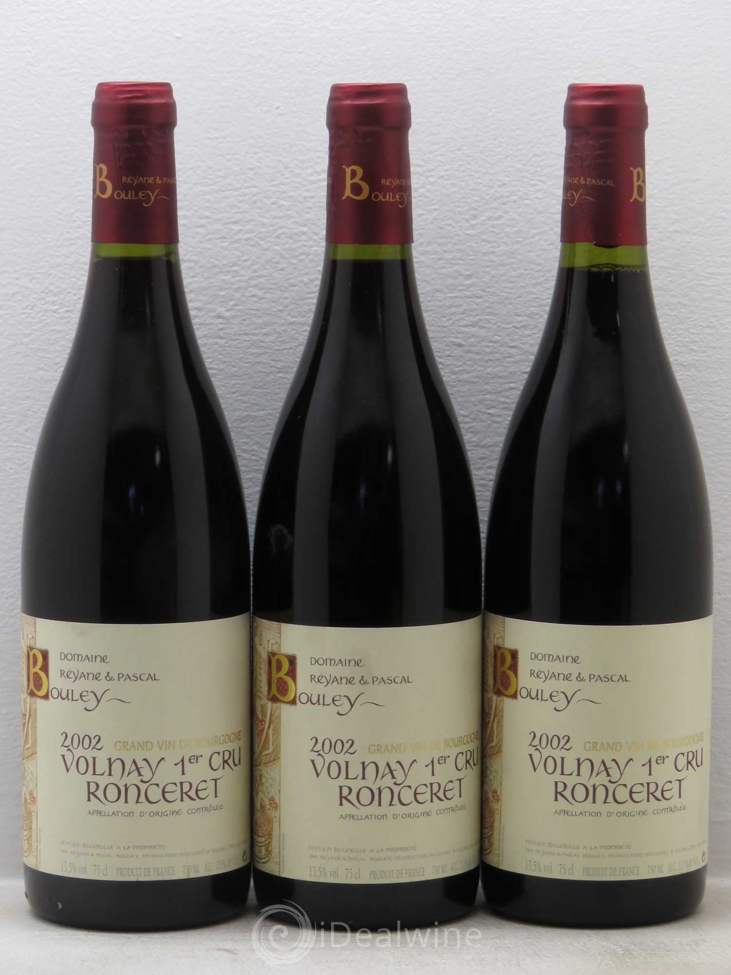 Volnay 1er Cru Domaine Réyane & Pascal Bouley 2002 - Lot de 3 bouteilles - 0