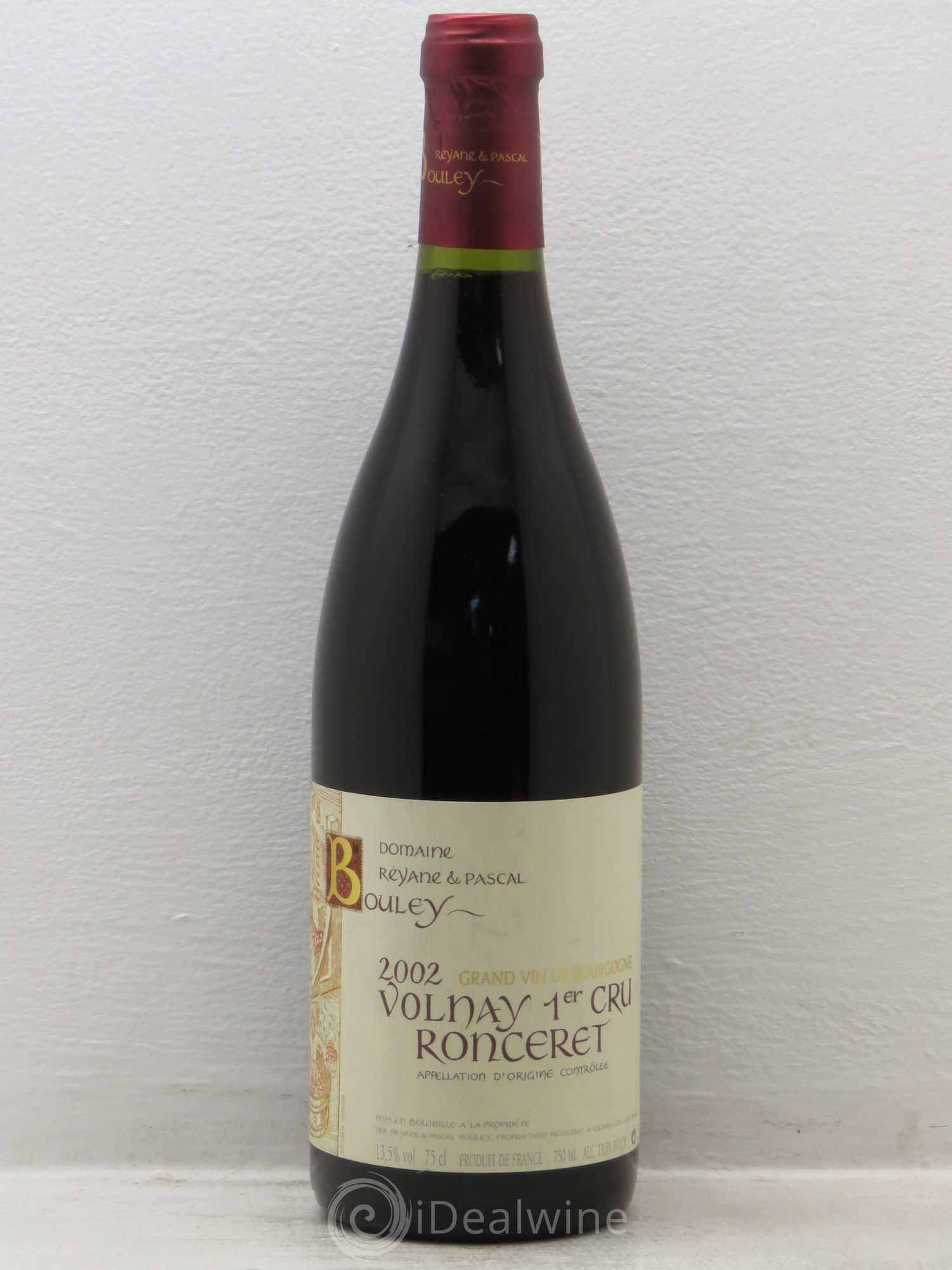 Volnay 1er Cru Domaine Réyane & Pascal Bouley 2002 - Lot de 1 bouteille - 0