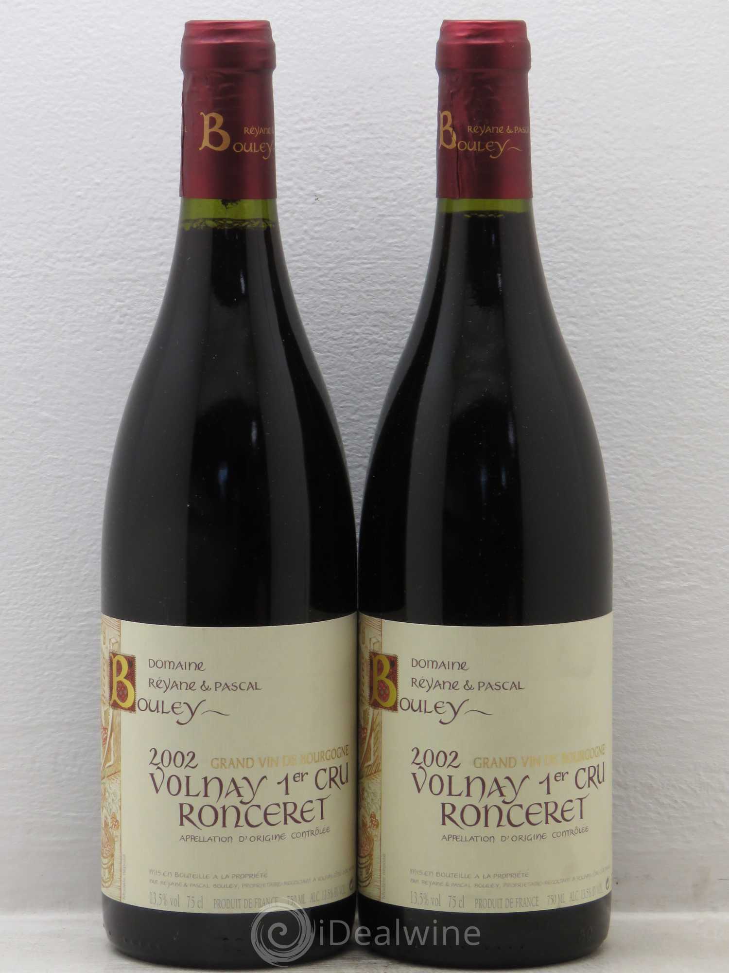 Volnay 1er Cru Domaine Réyane & Pascal Bouley 2002 - Lot de 2 bouteilles - 0