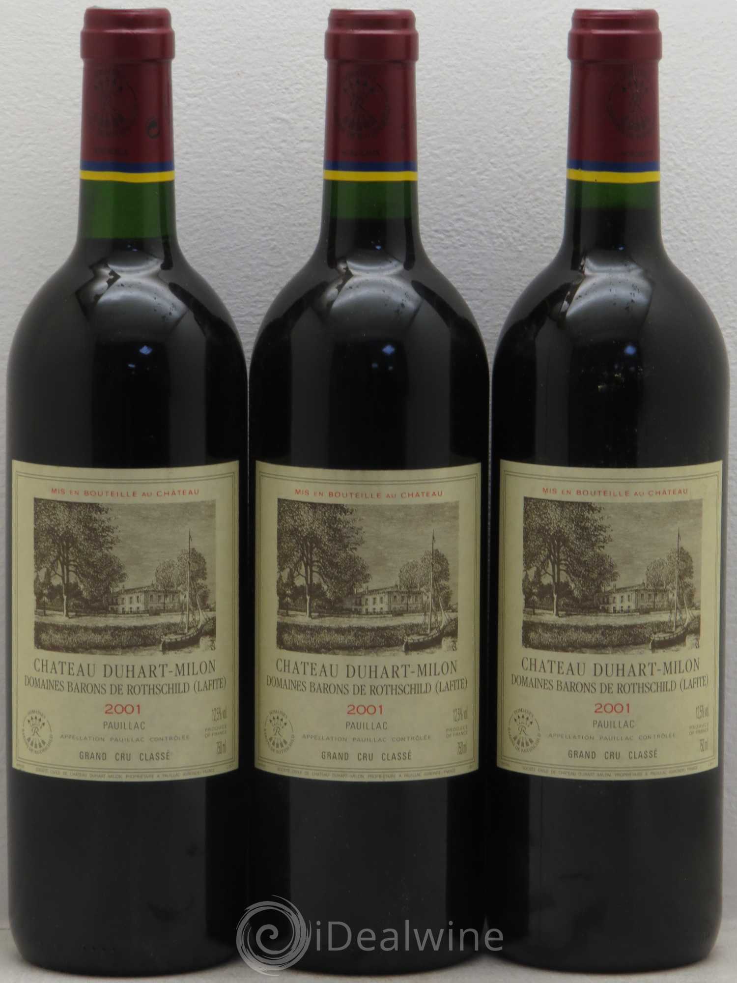 Château Duhart-Milon 4ème Grand Cru Classé 2001 - Lot de 3 bouteilles - 0