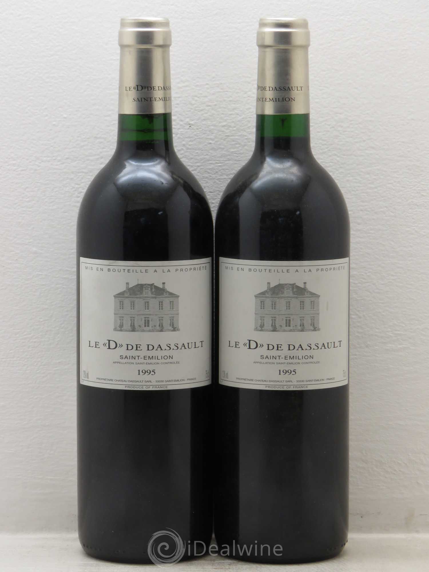 Saint-Émilion Le D de Dassault 1995 - Posten von 2 Flaschen - 0