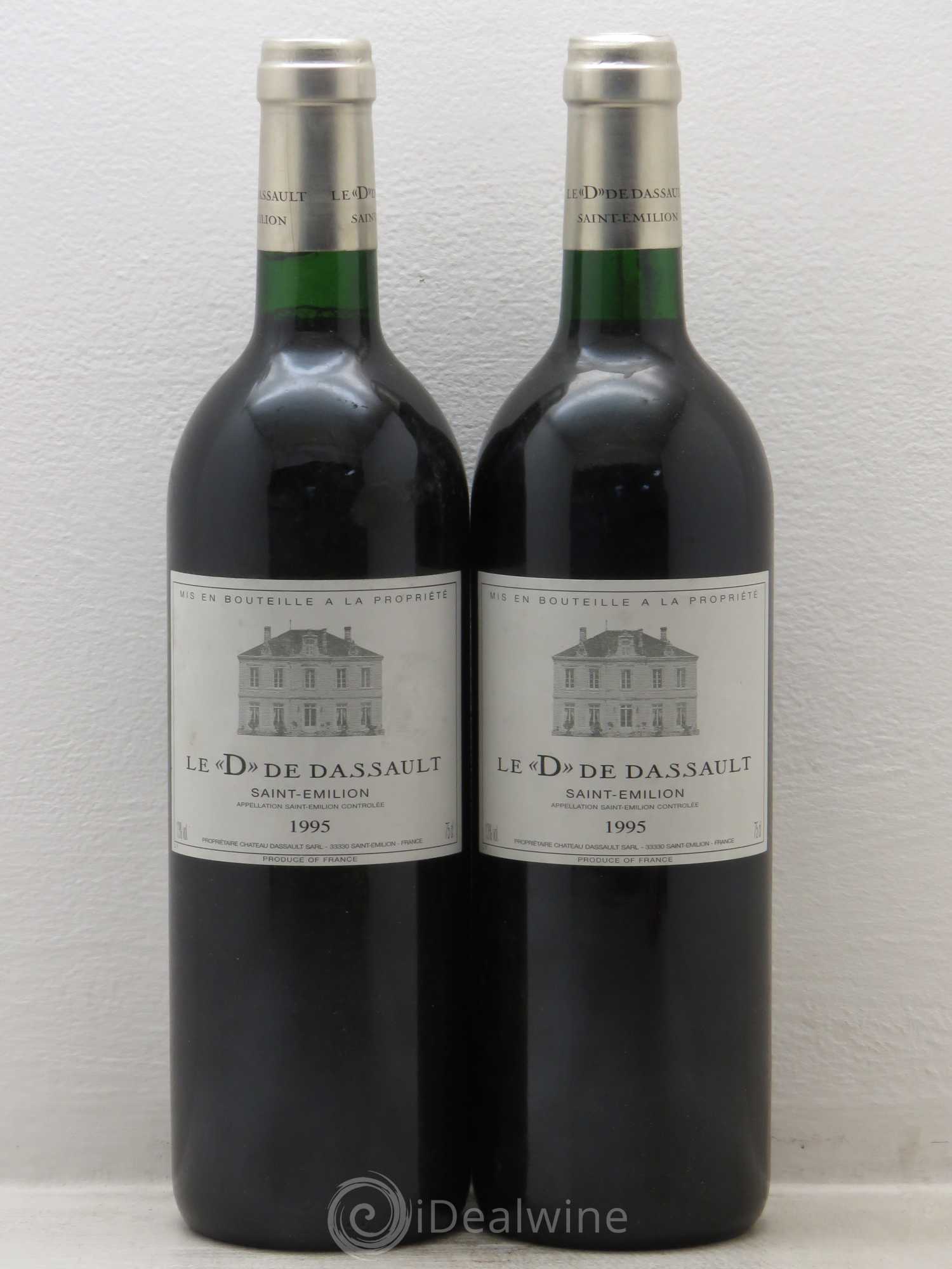 Saint-Émilion Le D de Dassault 1995 - Posten von 2 Flaschen - 0